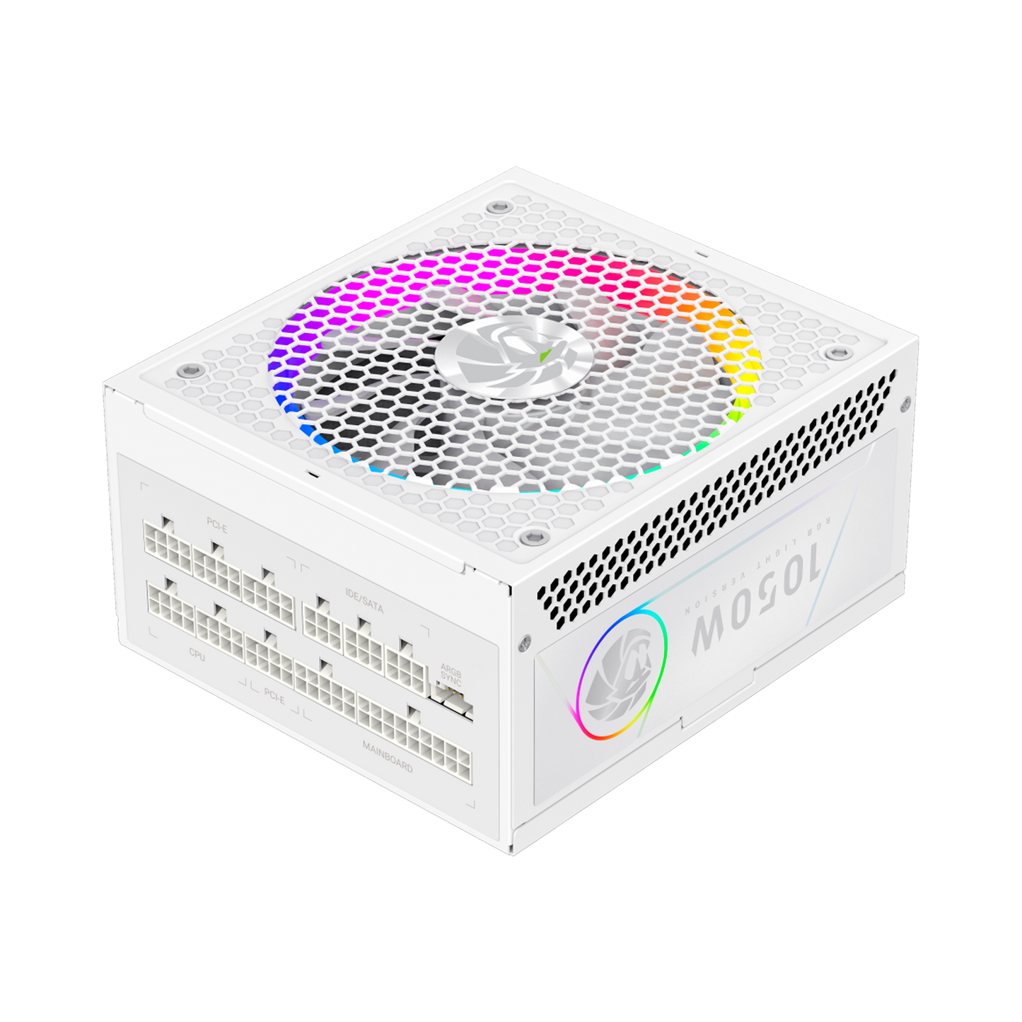 FUENTE CERTIFICADA GAMEMAX 1050W RGB 1050G 80+ GOLD BLANCA