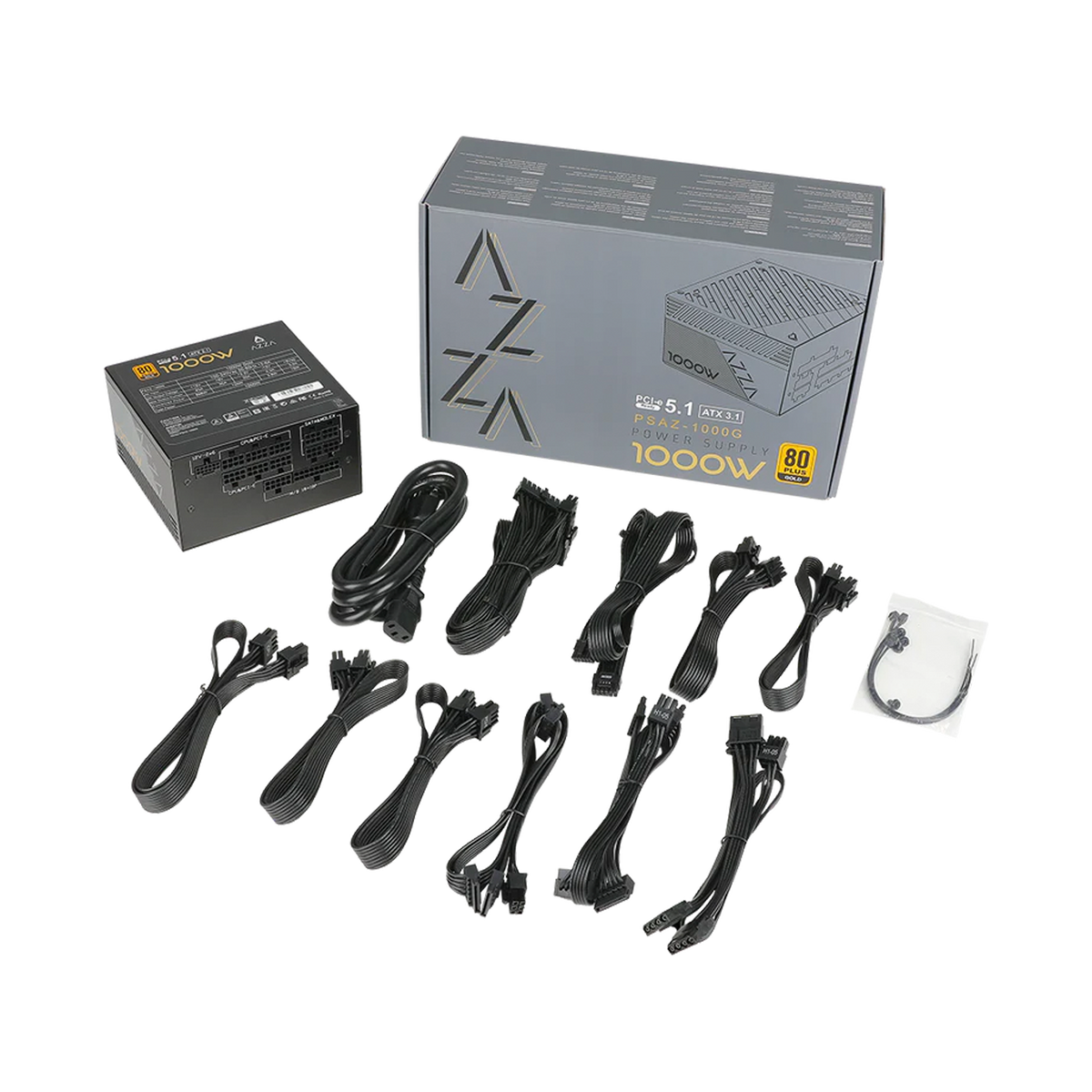 FUENTE CERTIFICADA 1000W AZZA PSAZ-1000G(ATX3.1) GOLD