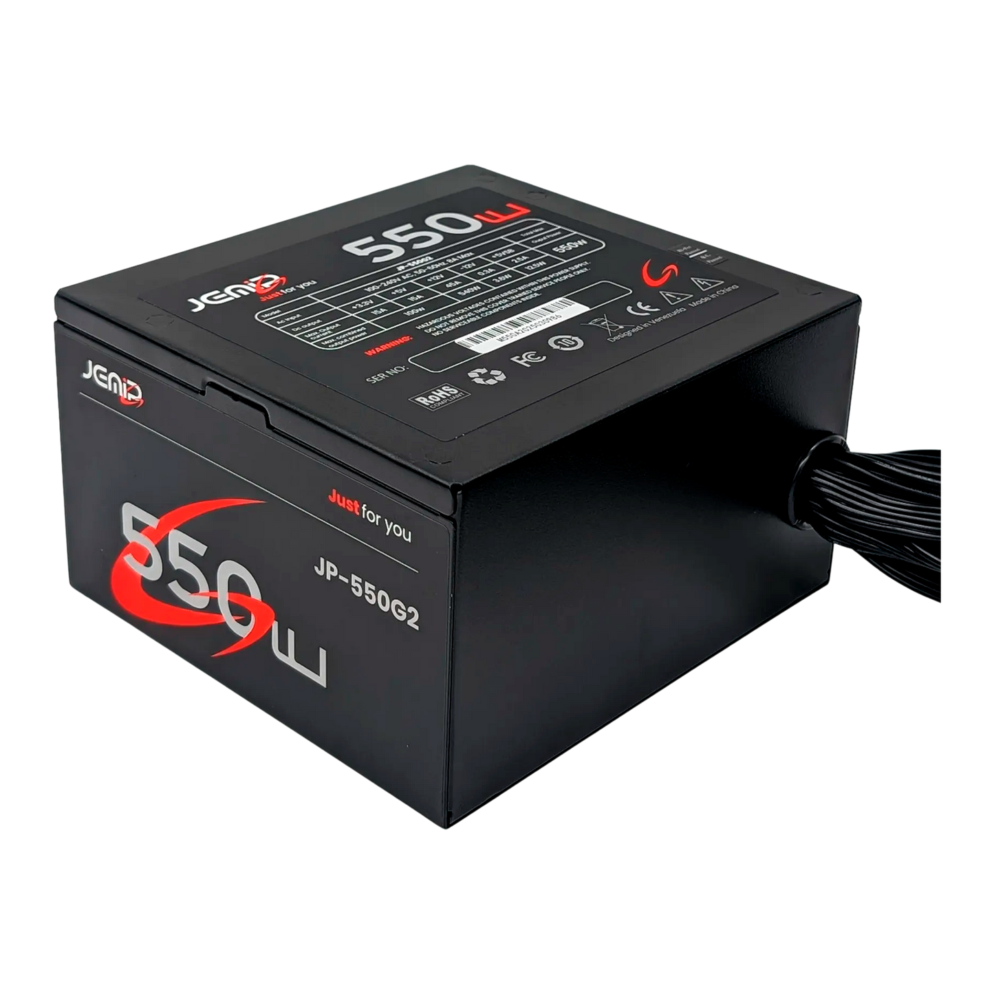 FUENTE CERTIFICADA 550W JEMIP GAMING JP-550G2 BRONCE