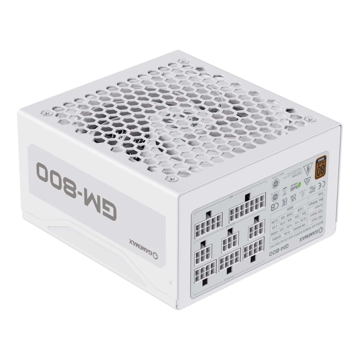 FUENTE CERTIFICADA GAMEMAX 800W GM 800 80+ BRONCE BLANCA