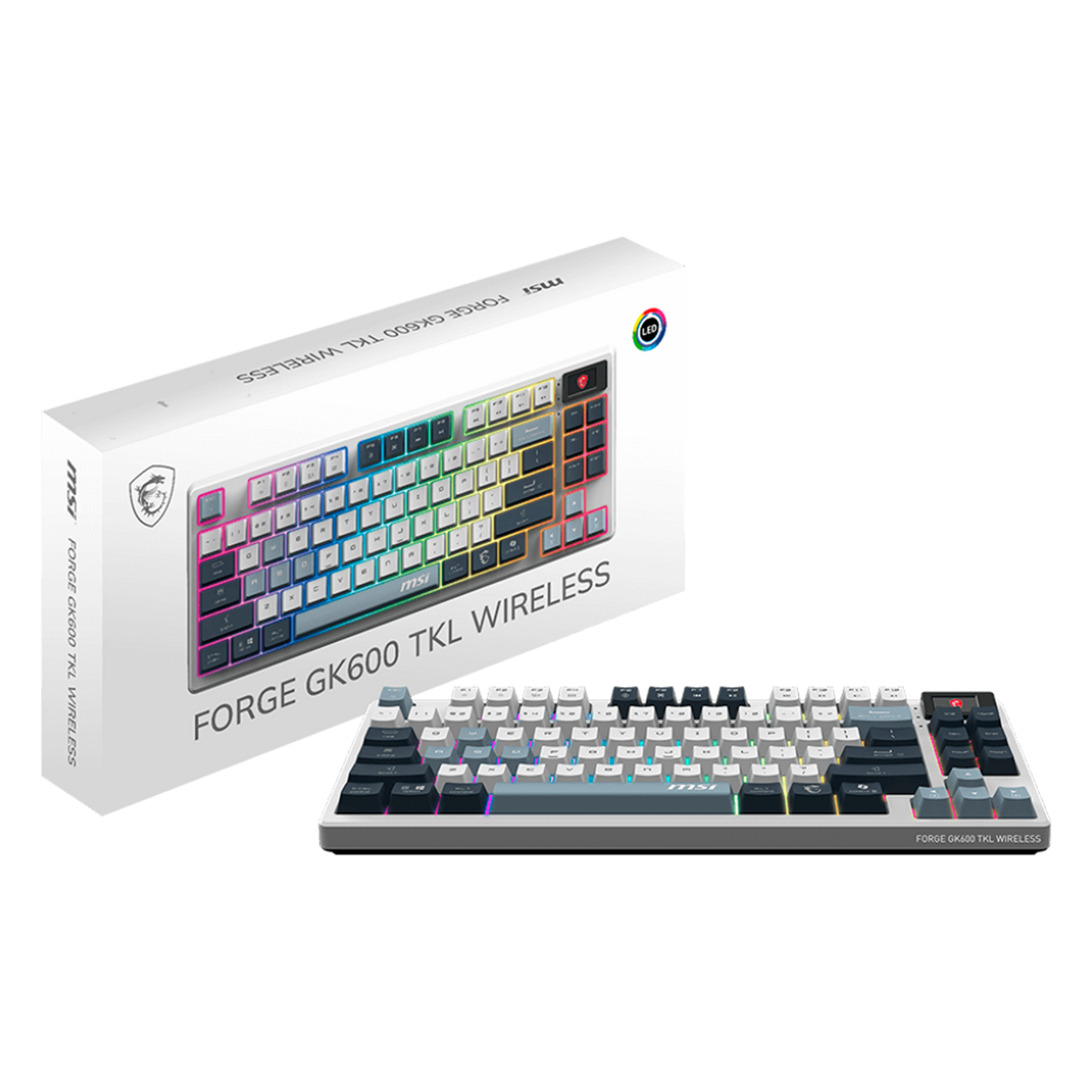 TECLADO MSI FORGE GK600 TKL WIRELESS SKY MECANICO