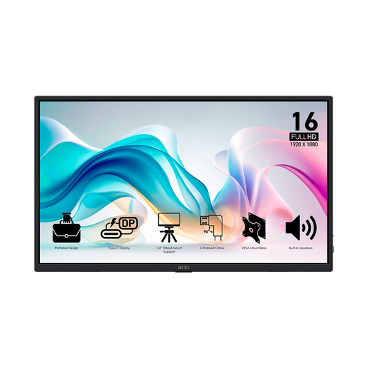 Monitor Msi Portatil 15 Pulgadas Pro MP165 E6 Plano
