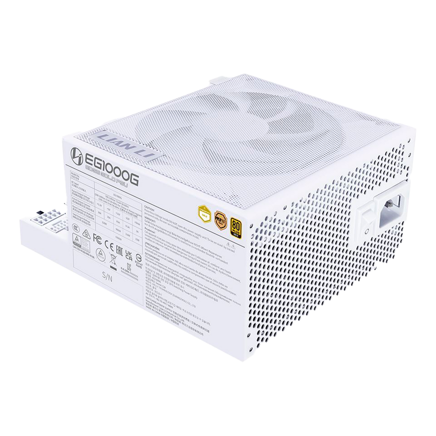 FUENTE CERTIFICADA 1000W LIAN LI EG1000G ATX 3.1 80 PLUS GOLD BLANCA