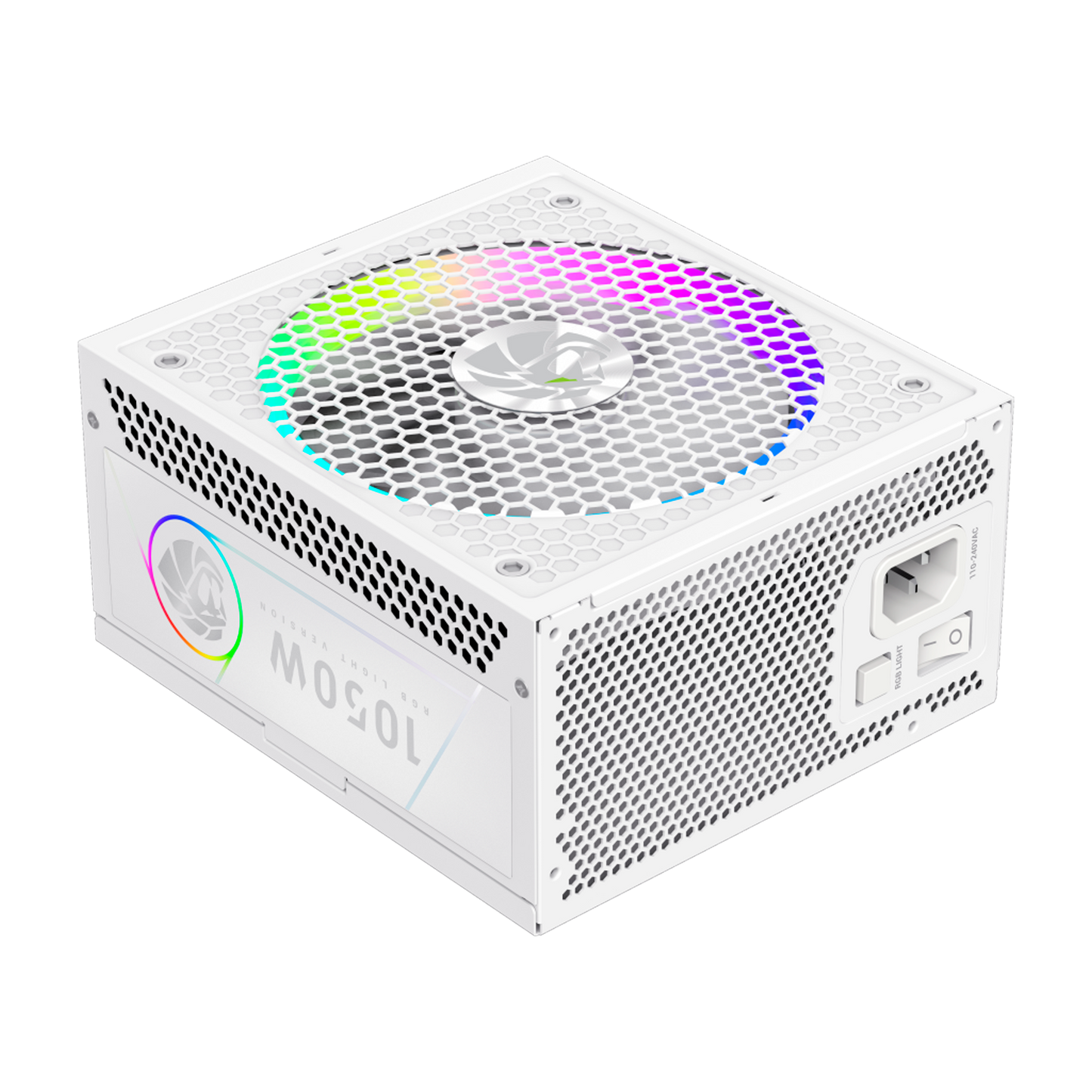 FUENTE CERTIFICADA GAMEMAX 1050W RGB 1050G 80+ GOLD BLANCA