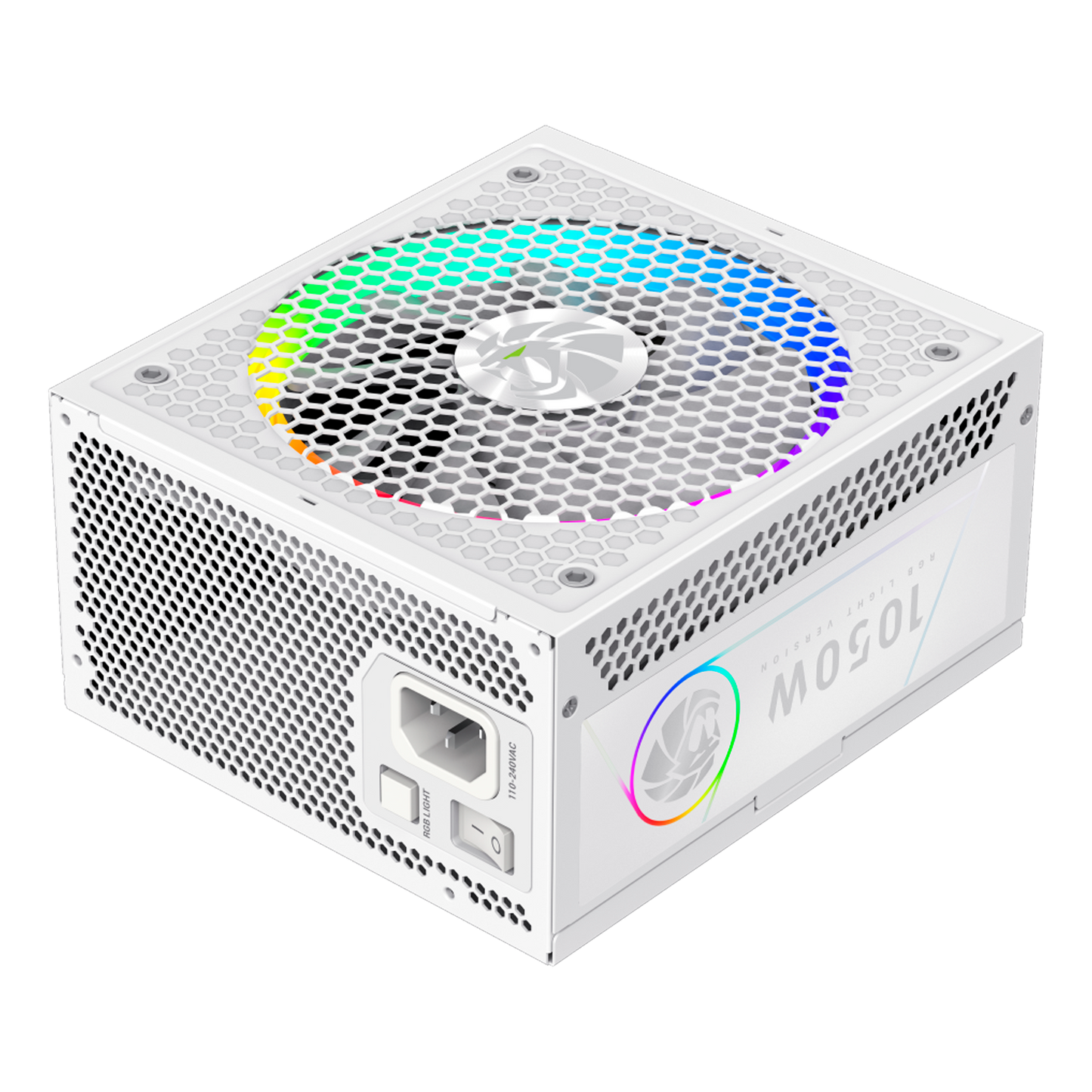 FUENTE CERTIFICADA GAMEMAX 1050W RGB 1050G 80+ GOLD BLANCA