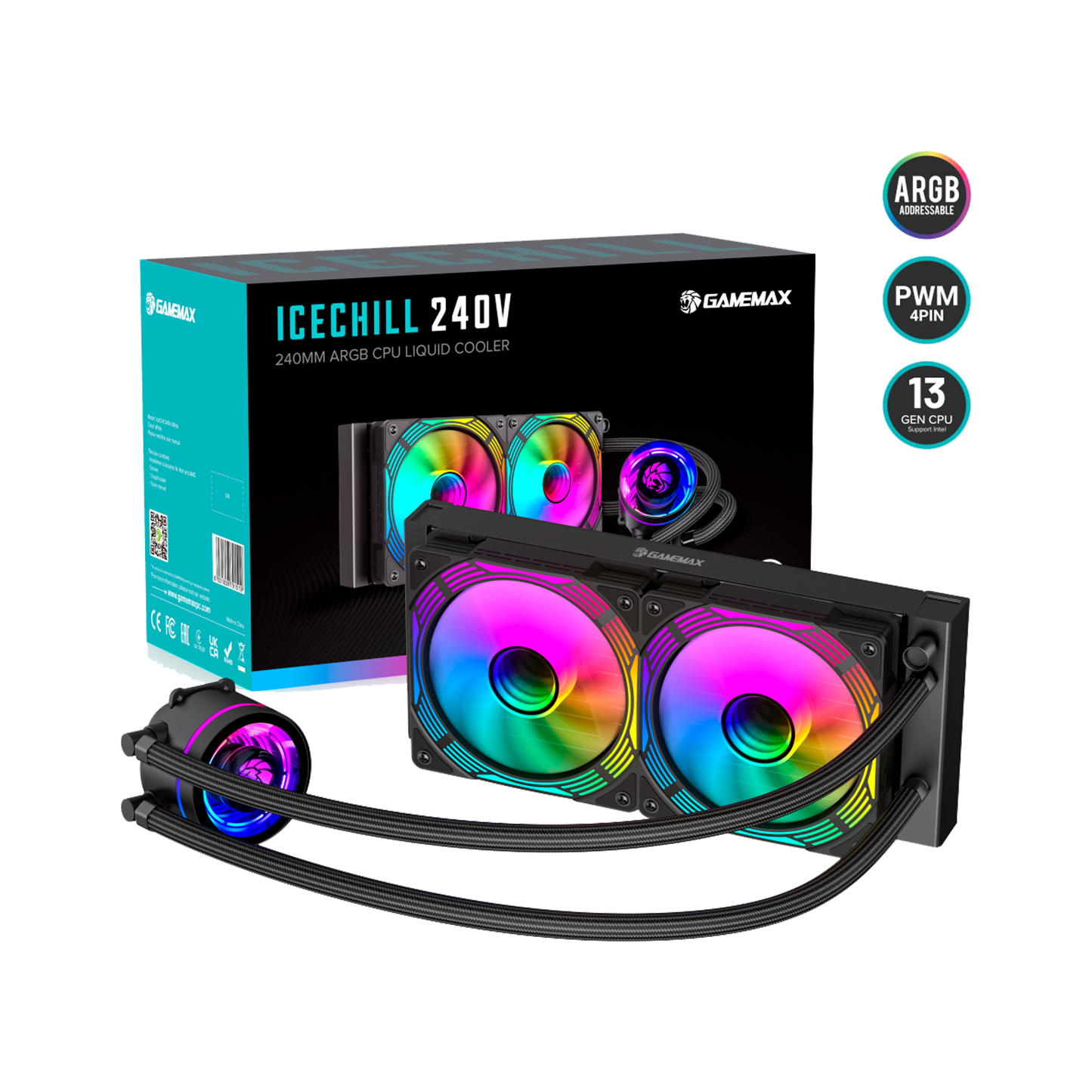 REFRIGERACION LIQUIDA GAMEMAX ICE CHILL 240V NEGRO