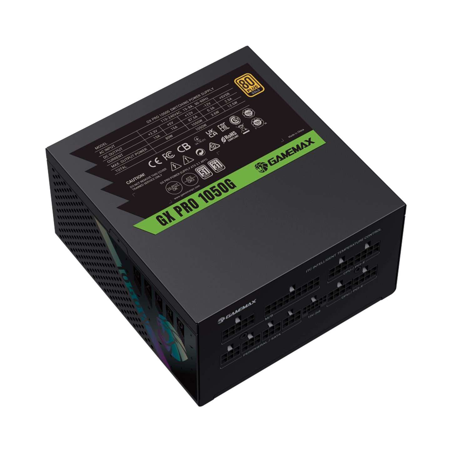 FUENTE CERTIFICADA GAMEMAX 1050W GX PRO 1050G 80+ GOLD