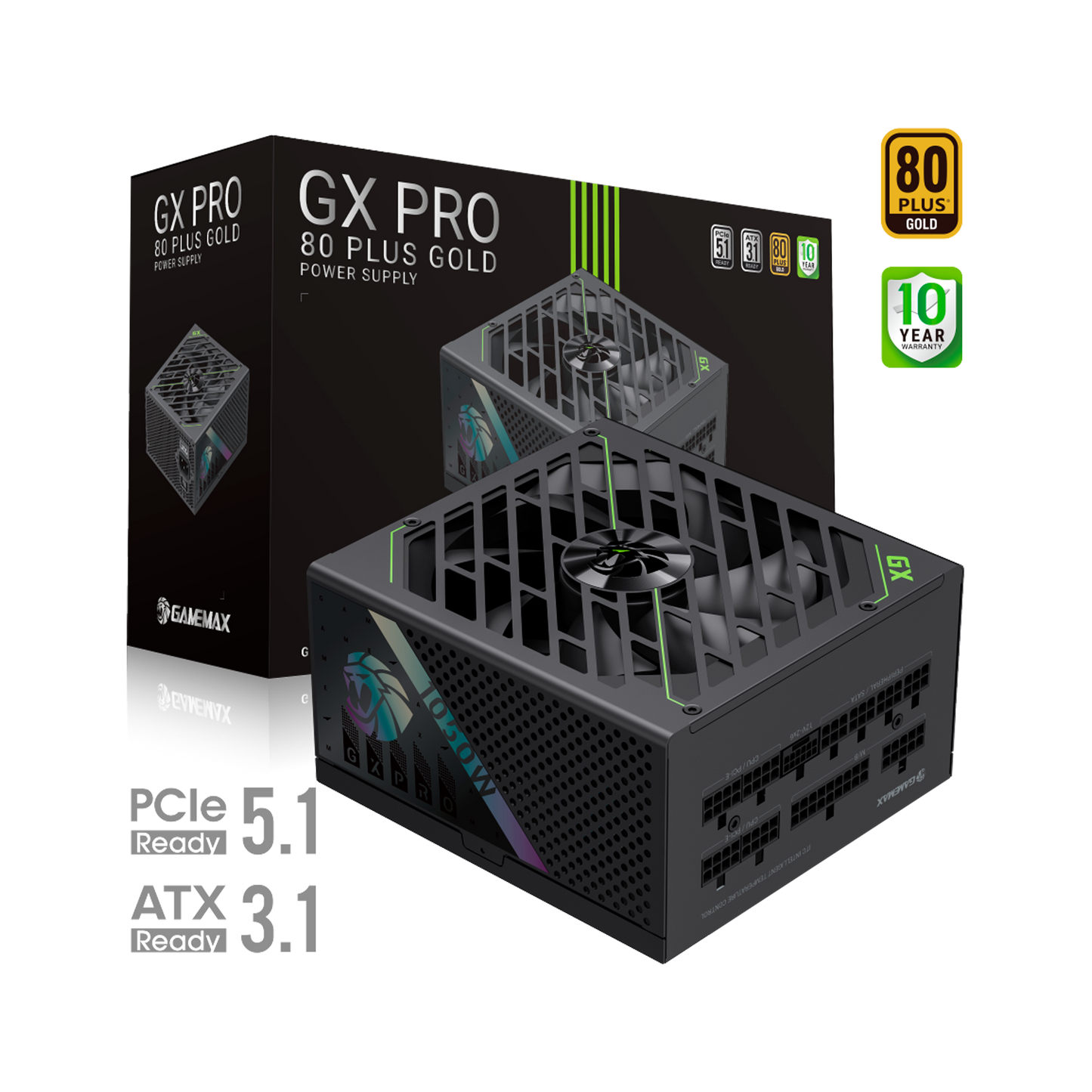 FUENTE CERTIFICADA GAMEMAX 1050W GX PRO 1050G 80+ GOLD
