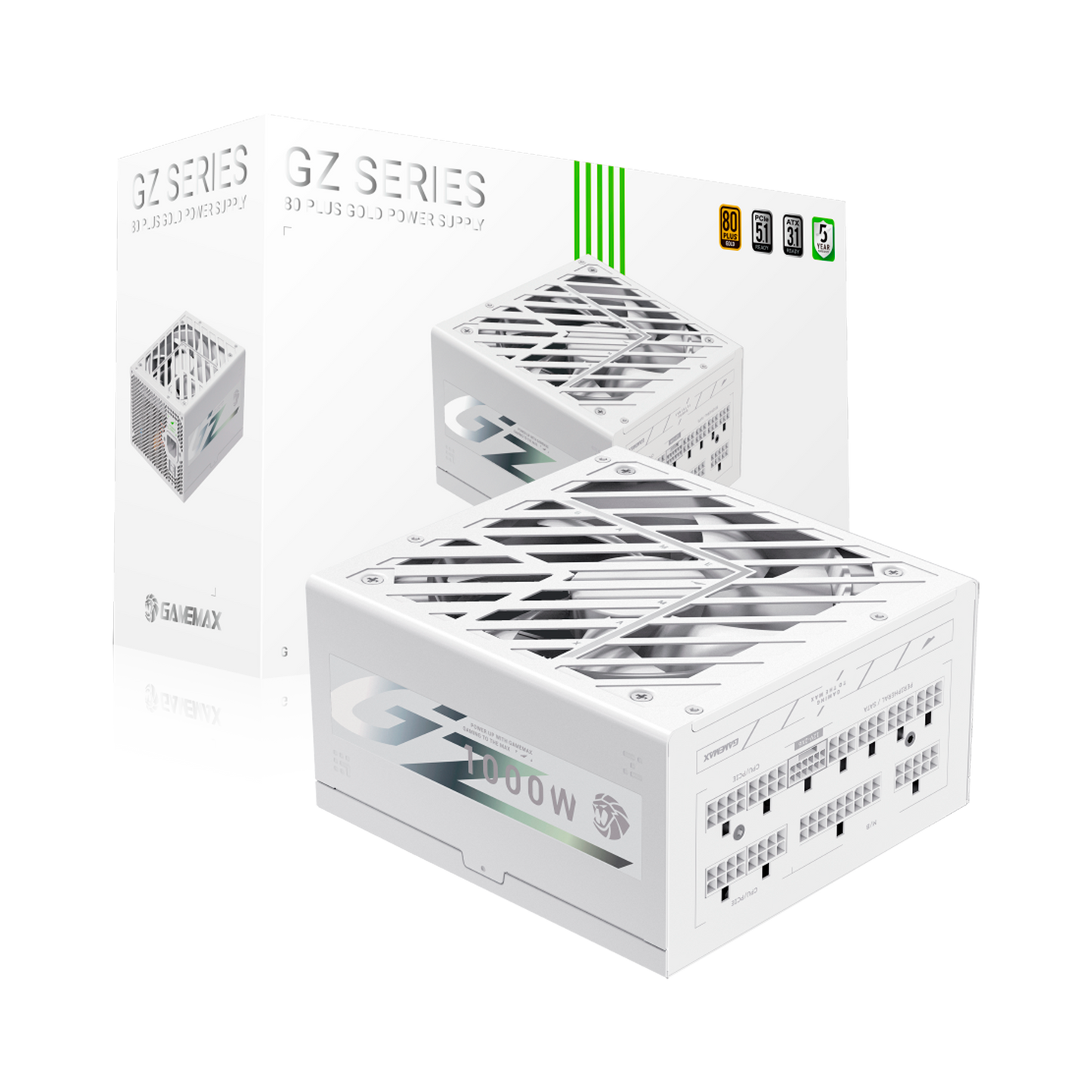FUENTE CERTIFICADA GAMEMAX 1000W GZ 1000G 80+ GOLD BLANCA