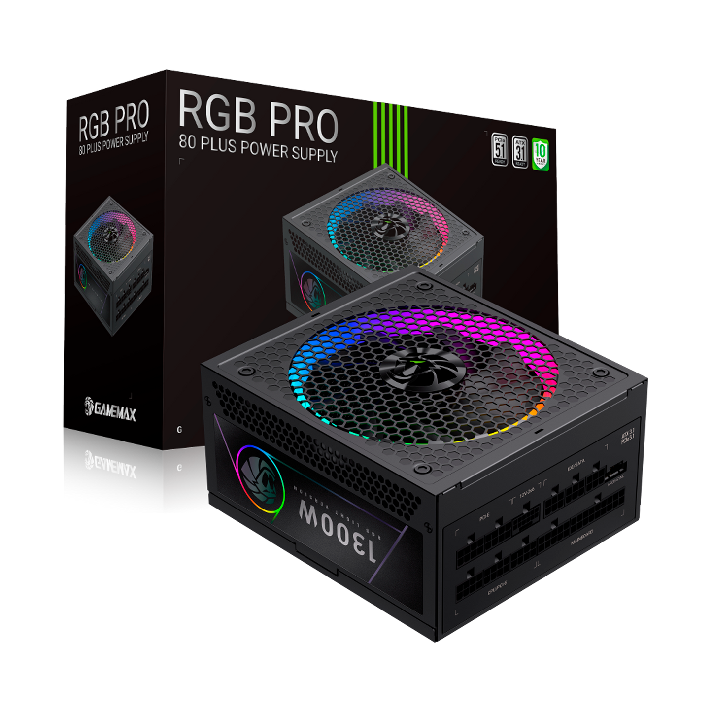 FUENTE CERTIFICADA GAMEMAX 1300W RGB PRO 1300P 80+ PLATINIUM