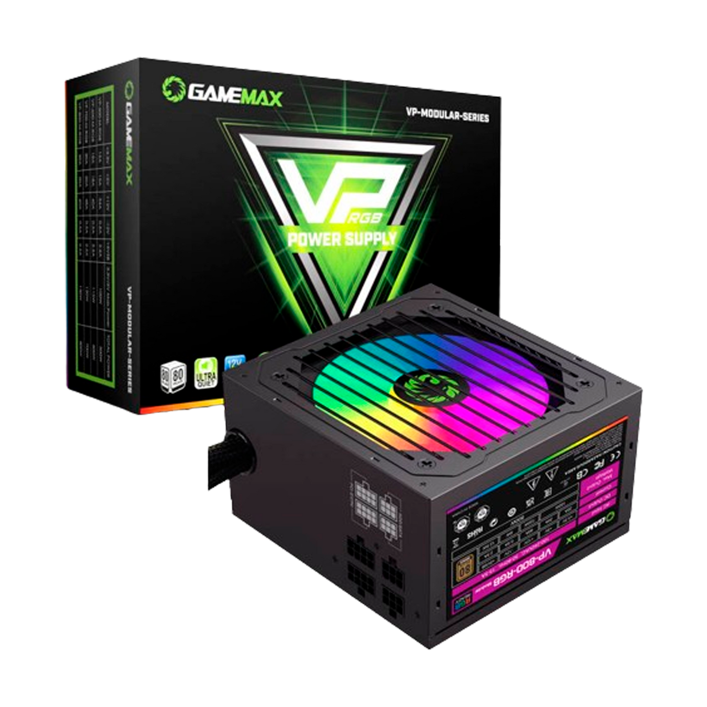 FUENTE CERTIFICADA GAMEMAX 800W VP 800 RGB 80+ BRONCE