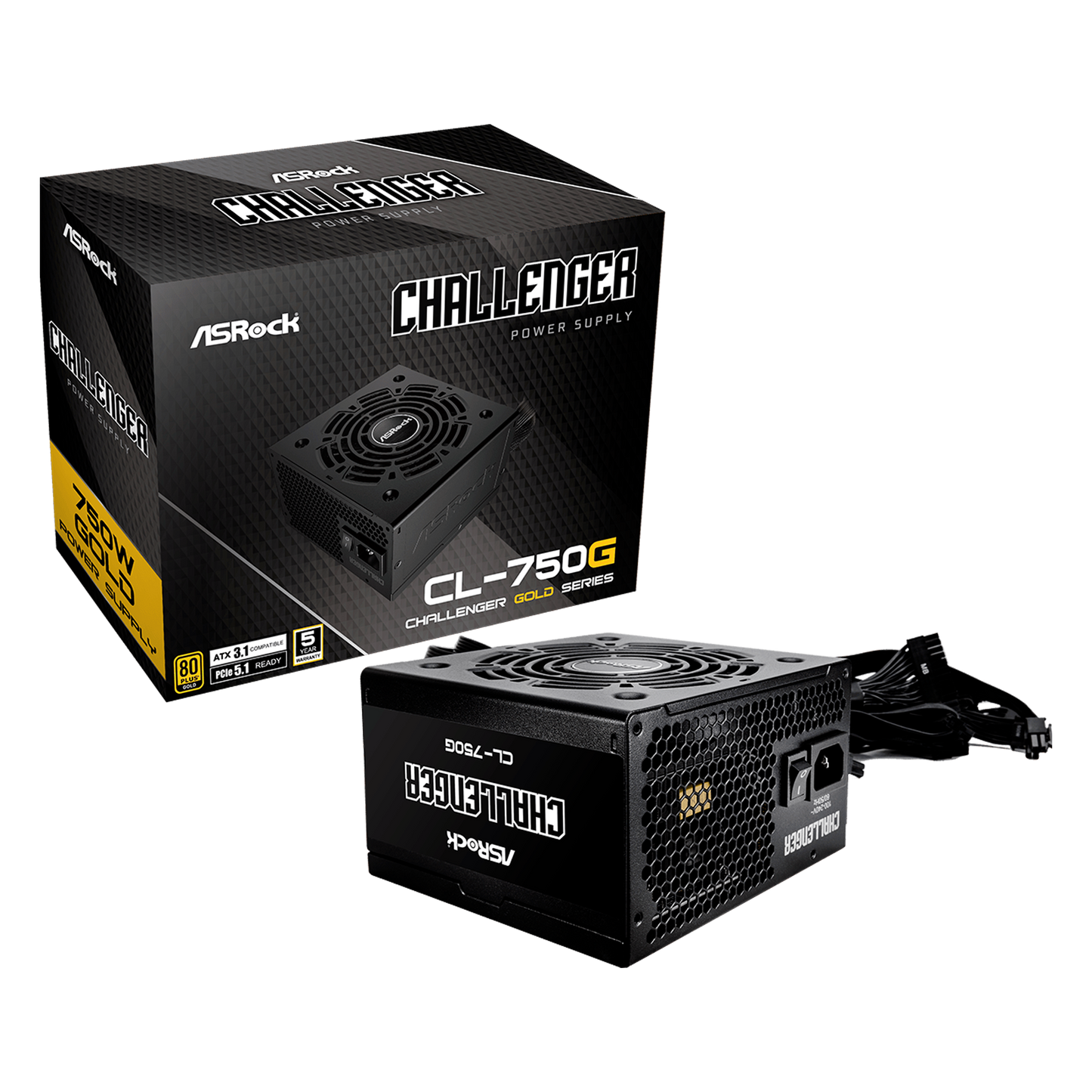 FUENTE DE PODER ASROCK 750W GAMING CL-750G ATX 3.1 GOLD