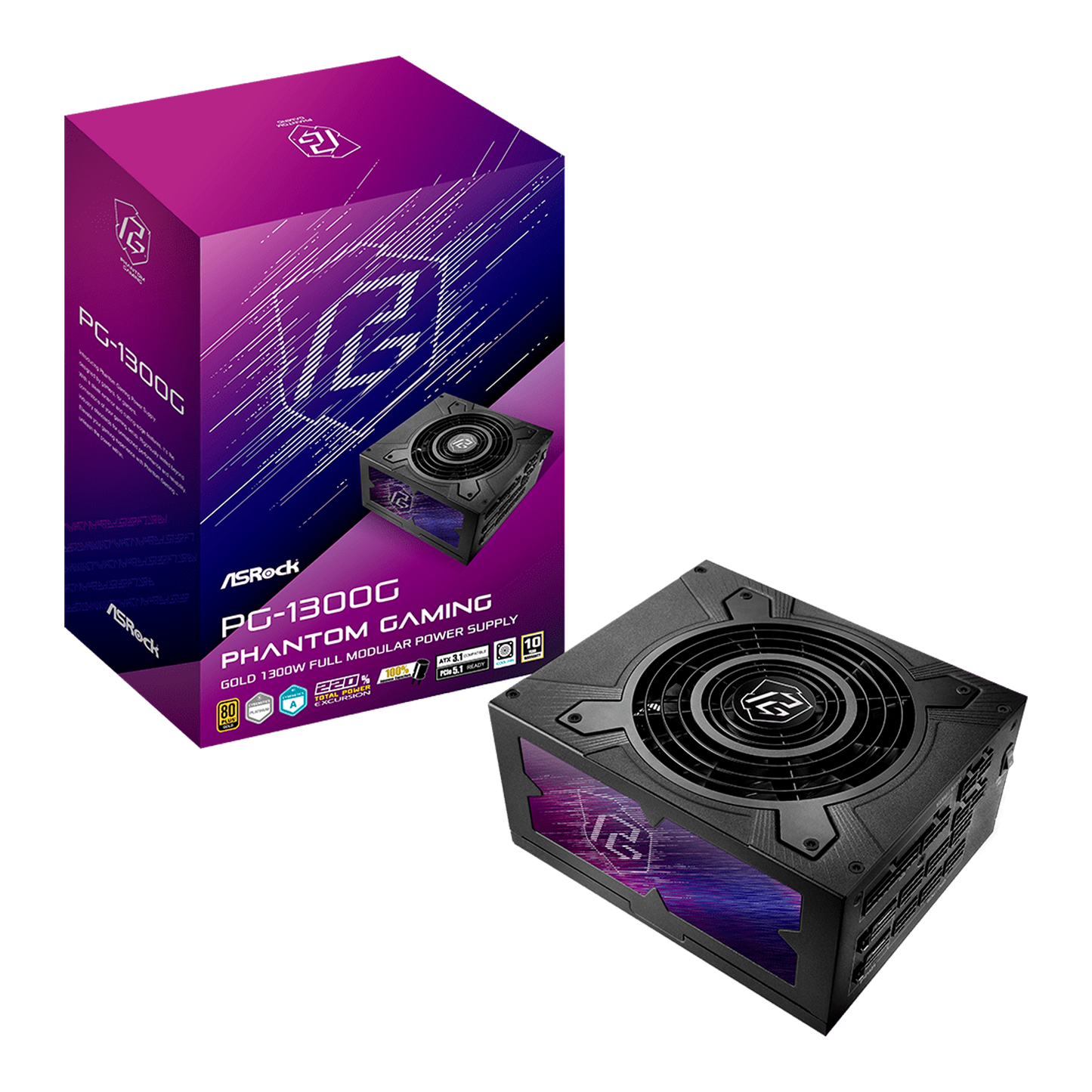 FUENTE DE PODER ASROCK 1300W GAMING PG-1300G ATX 3.1 GOLD MODULAR