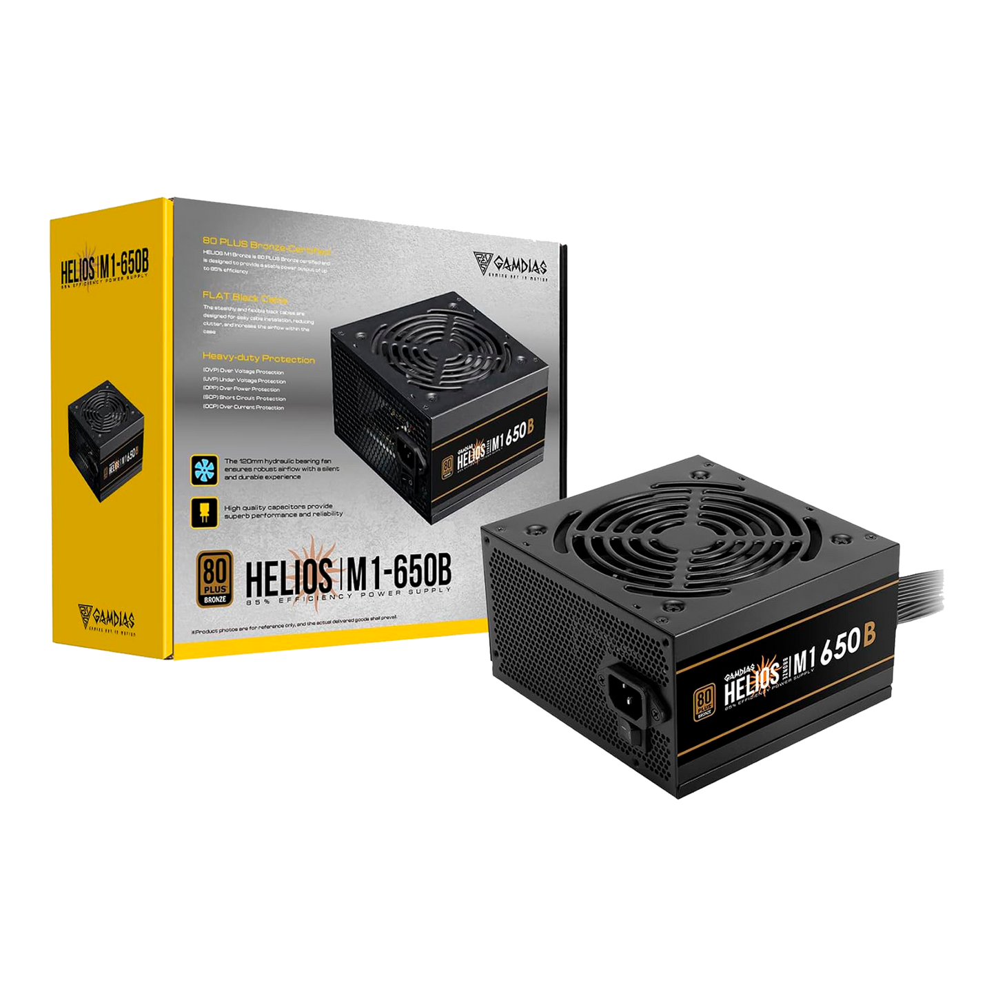 FUENTE CERTIFICADA 650W GAMDIAS M1-650B 80 PLUS BRONCE