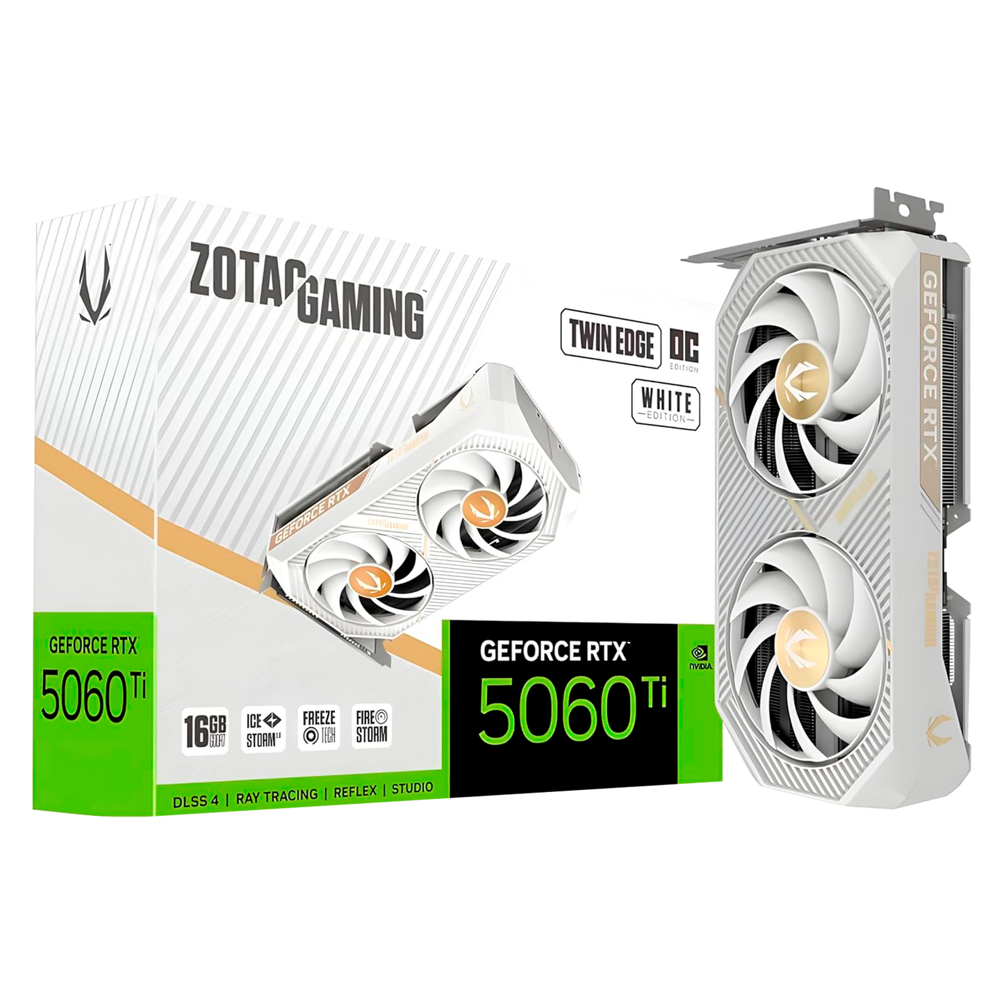 TARJETA DE VIDEO ZOTAC RTX 5060 Ti 16GB TWIN EDGE WHITE