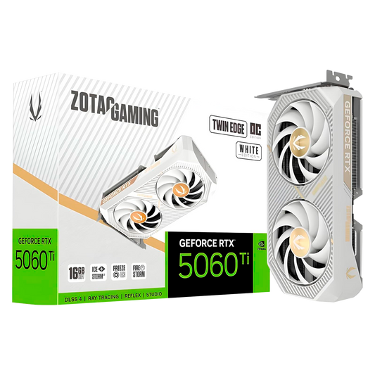 TARJETA DE VIDEO ZOTAC RTX 5060 Ti 16GB TWIN EDGE WHITE