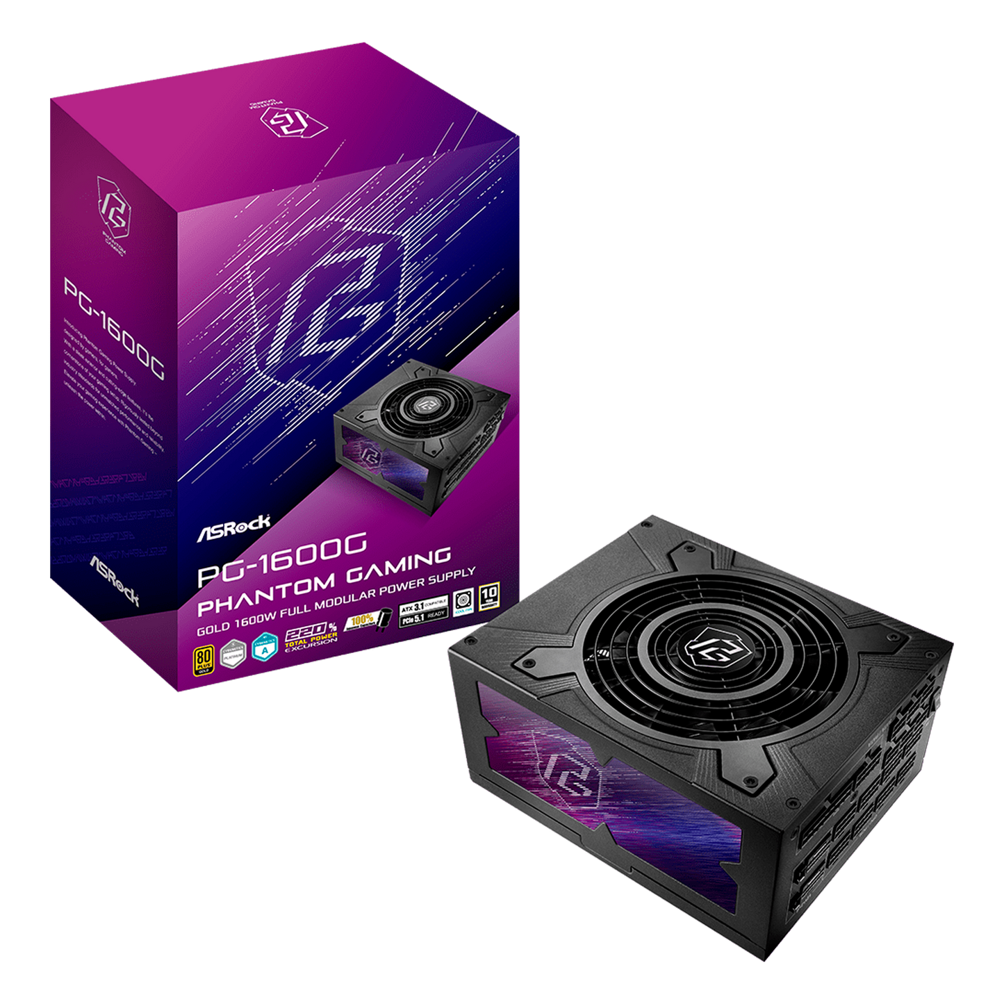 FUENTE DE PODER ASROCK 1600W GAMING PG-1600G ATX 3.1 GOLD MODULAR