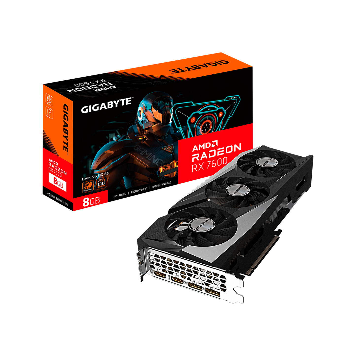 TARJETA DE VIDEO GIGABYTE  Radeon RX 7600 GAMING OC 8G