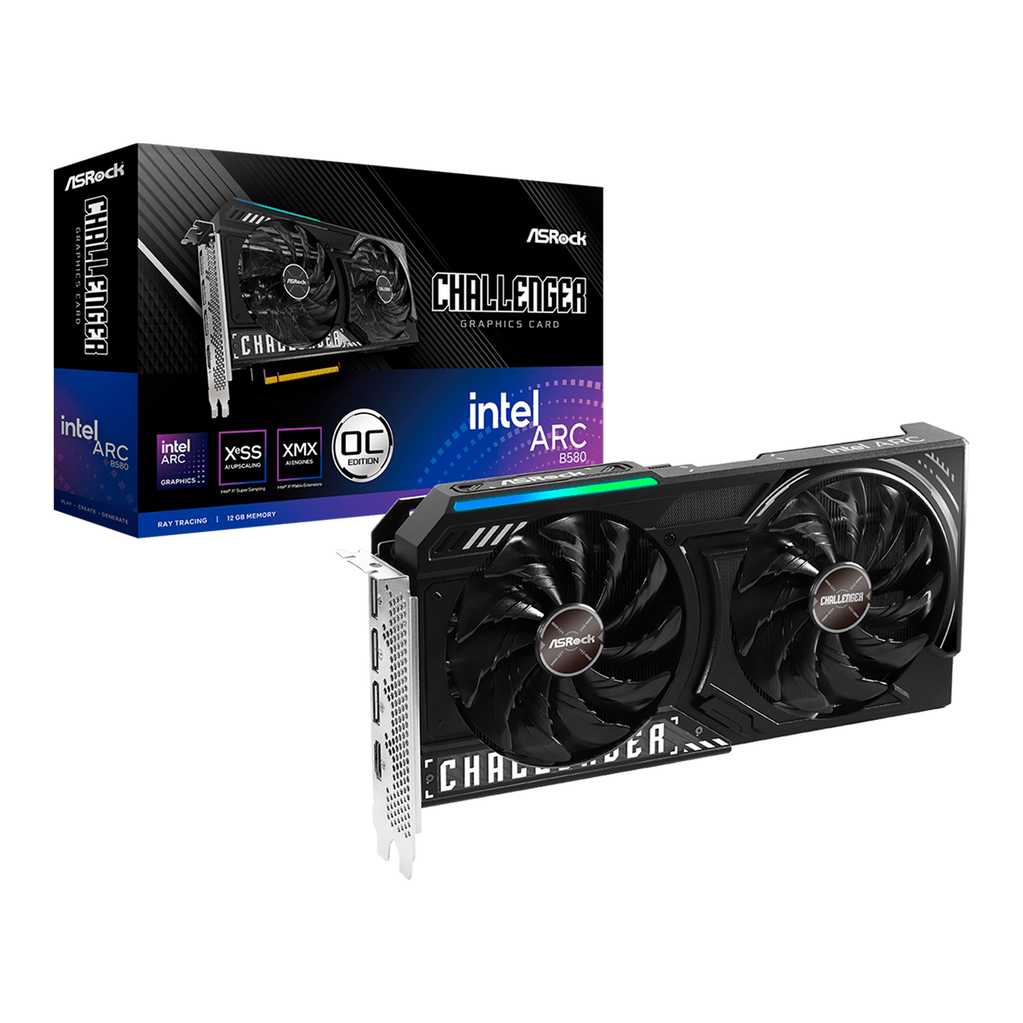 TARJETA DE VIDEO ASROCK INTEL ARC B580 CHALLENGER 12GB