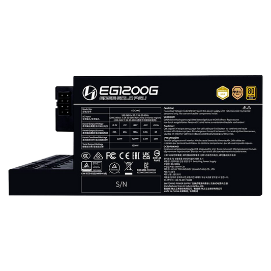 FUENTE CERTIFICADA 1200W LIAN LI EG1200G ATX 3.1 80 PLUS GOLD NEGRA