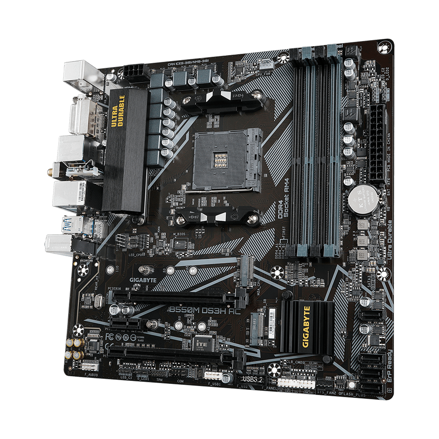 TARJETA MADRE GIGABYTE B550M DS3H AC AM4