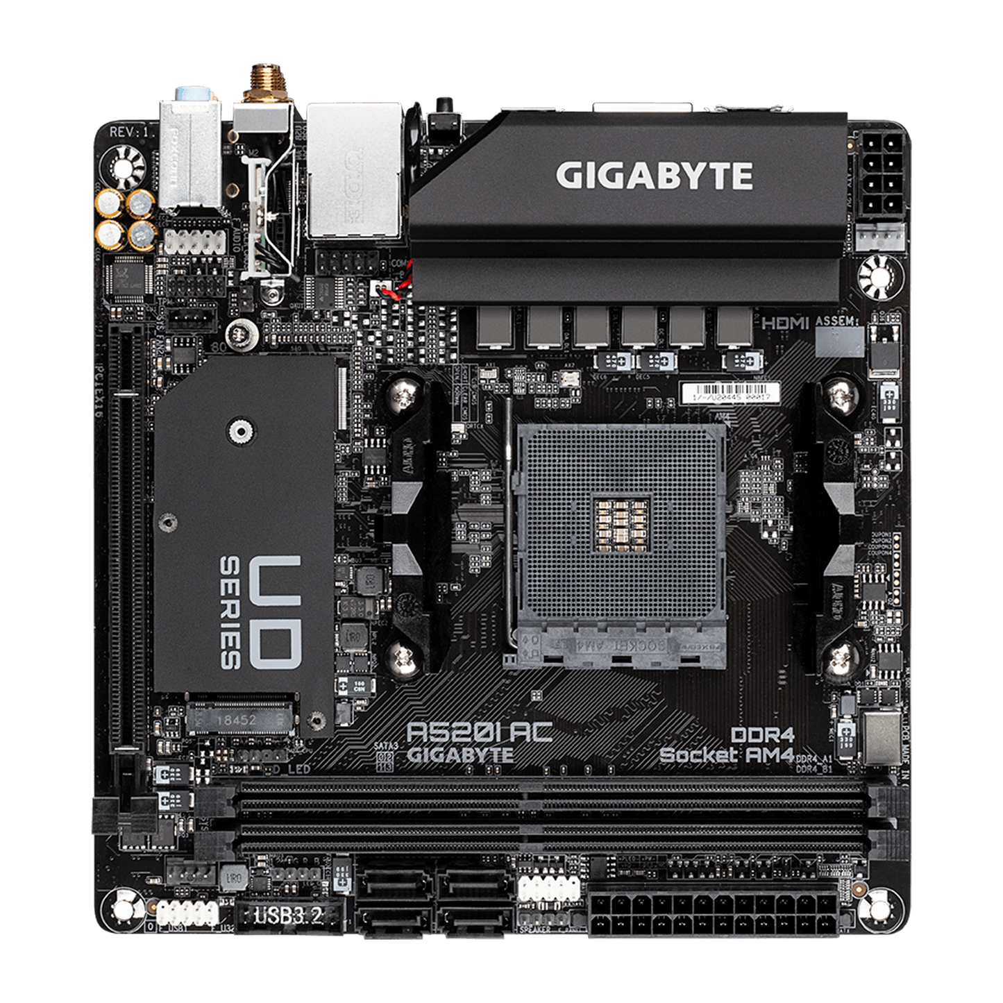 TARJETA MADRE GIGABYTE A520I AC AM4