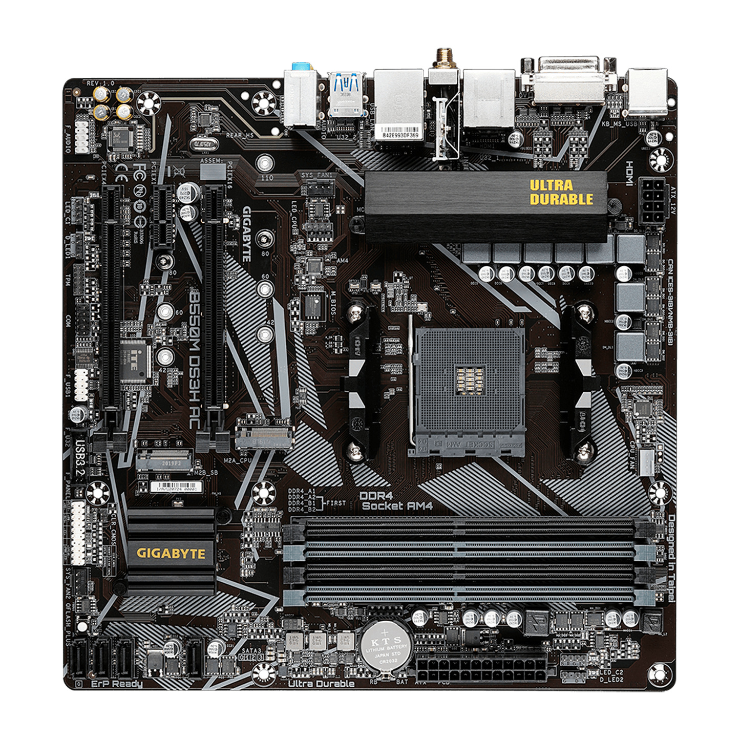 TARJETA MADRE GIGABYTE B550M DS3H AC AM4
