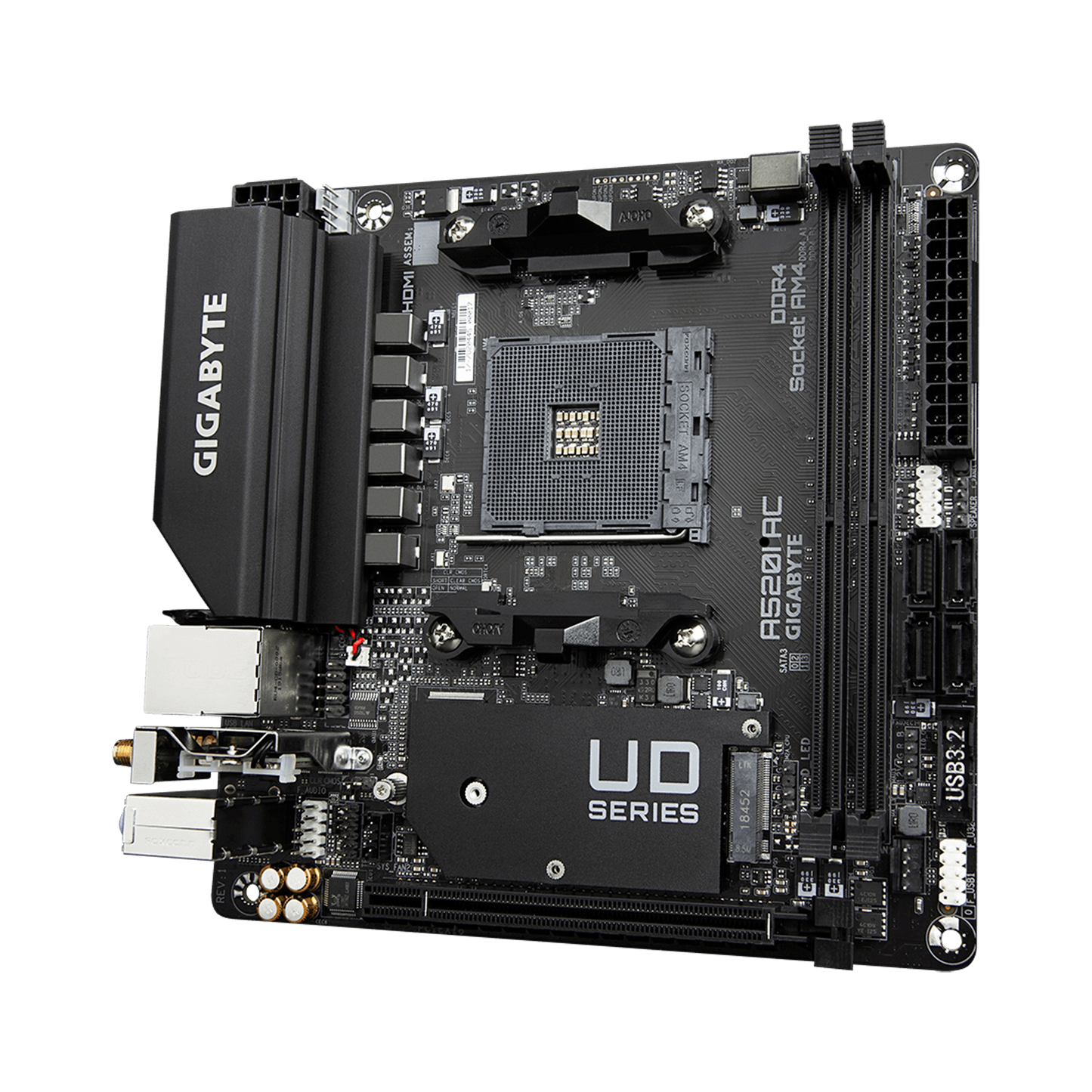 TARJETA MADRE GIGABYTE A520I AC AM4