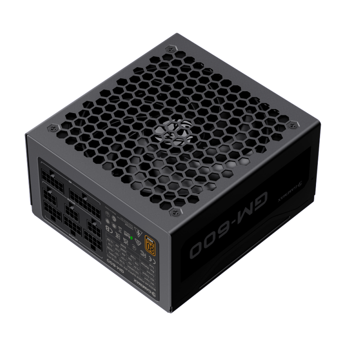 FUENTE CERTIFICADA GAMEMAX 600W GM-600 80+ BRONCE NEGRO