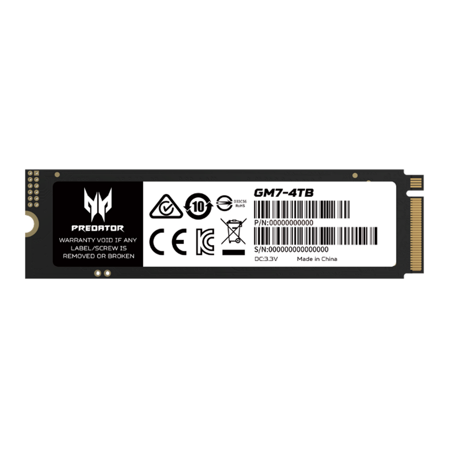 Disco M.2 1TB ACER PREDATOR GM7 PCIe 4.0 NVMe