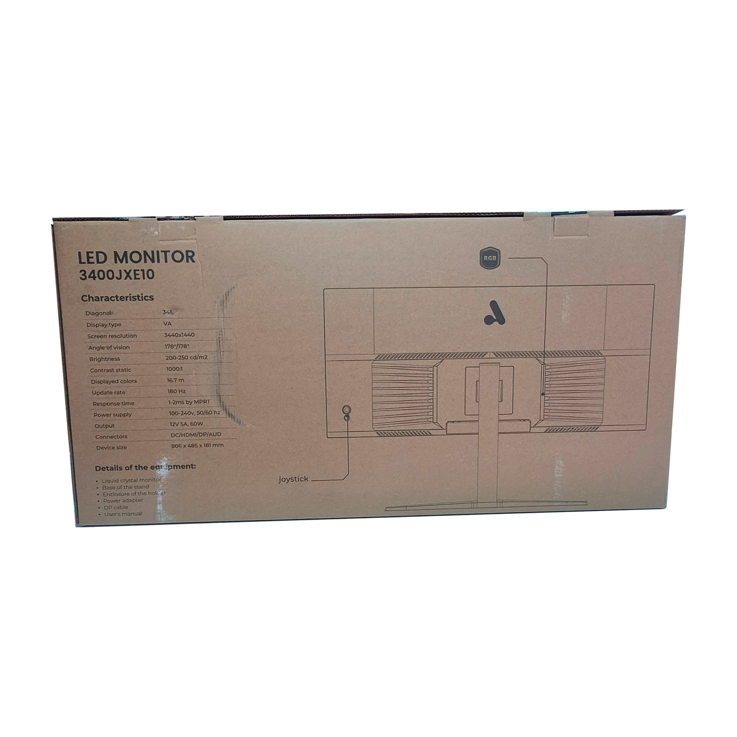 MONITOR ASTRA 34 PULGADAS 3400JXE10 CURVO 180HZ