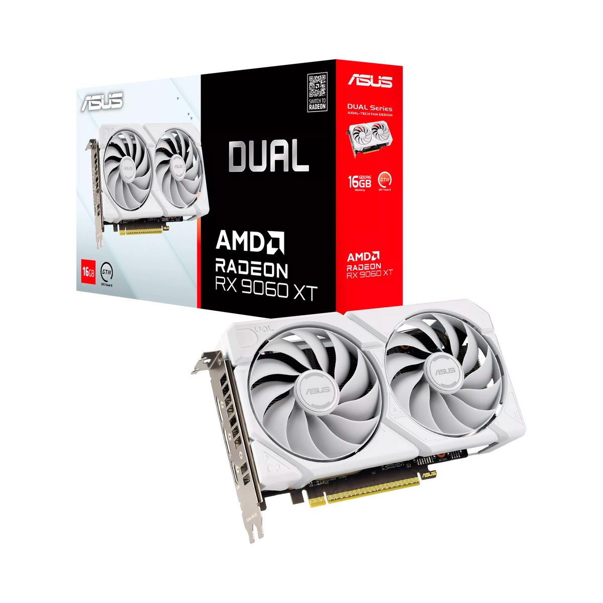 TARJETA DE VIDEO ASUS AMD RX 9060 XT OC EDITION 16GB DUAL BLANCA