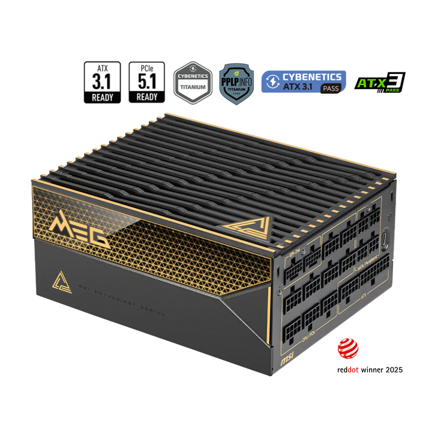 FUENTE CERTIFICADA MSI 1600W MEG Ai1600T PCIE5 TITANIUM