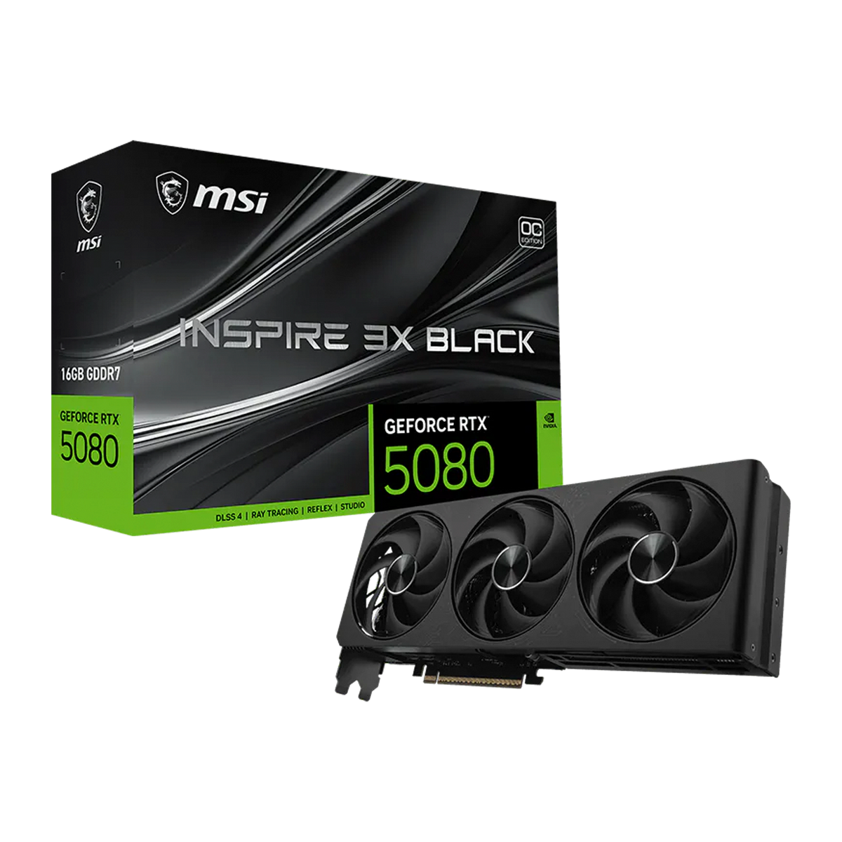 TARJETA DE VIDEO MSI RTX 5080 16G INSPIRE 3X OC BLACK
