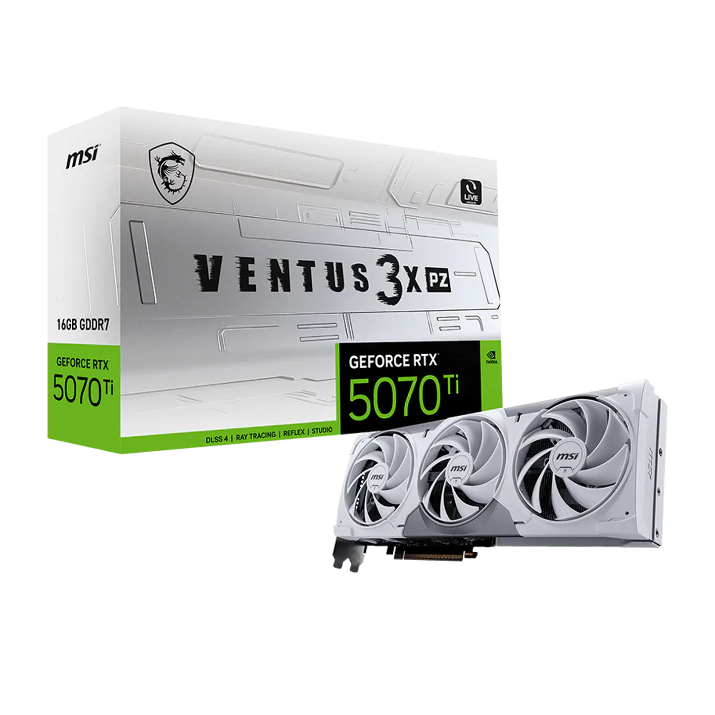 TARJETA DE VIDEO MSI RTX 5070TI 16GB VENTUS 3X BLANCA