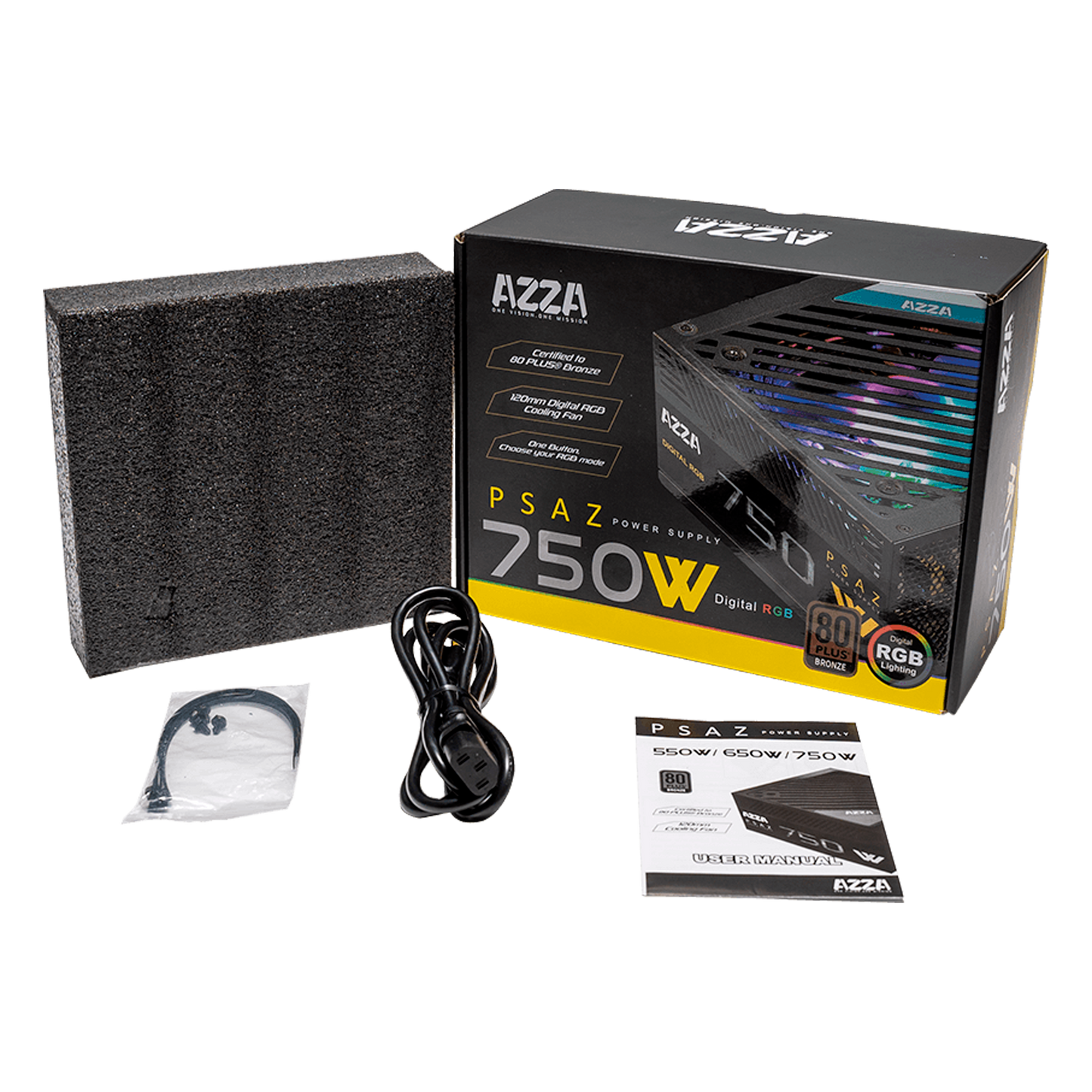 FUENTE CERTIFICADA 750W AZZA PSAZ-750W BRONCE