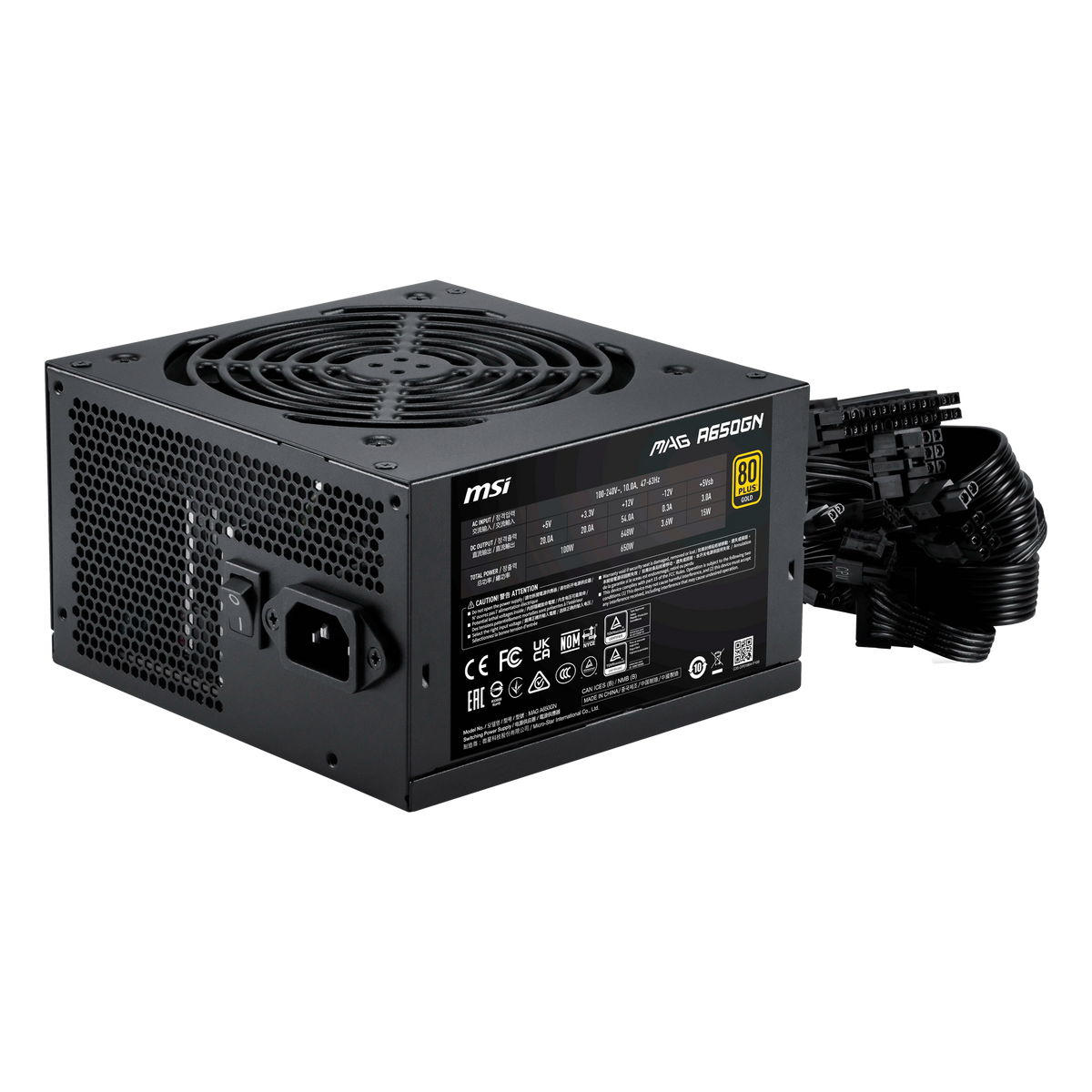 FUENTE CERTIFICADA MSI 650W MAG A650GN GOLD