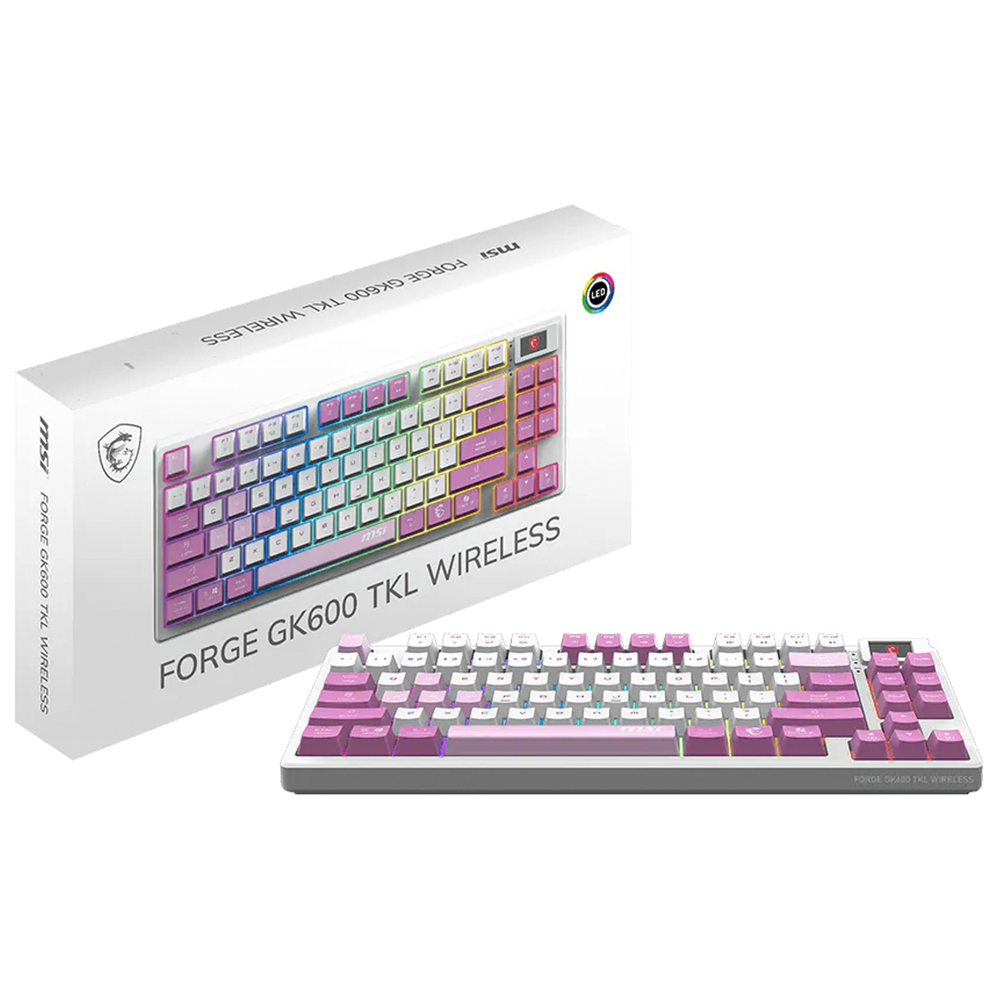 TECLADO MSI FORGE GK600 TKL WIRELESS VIOLET MECANICO