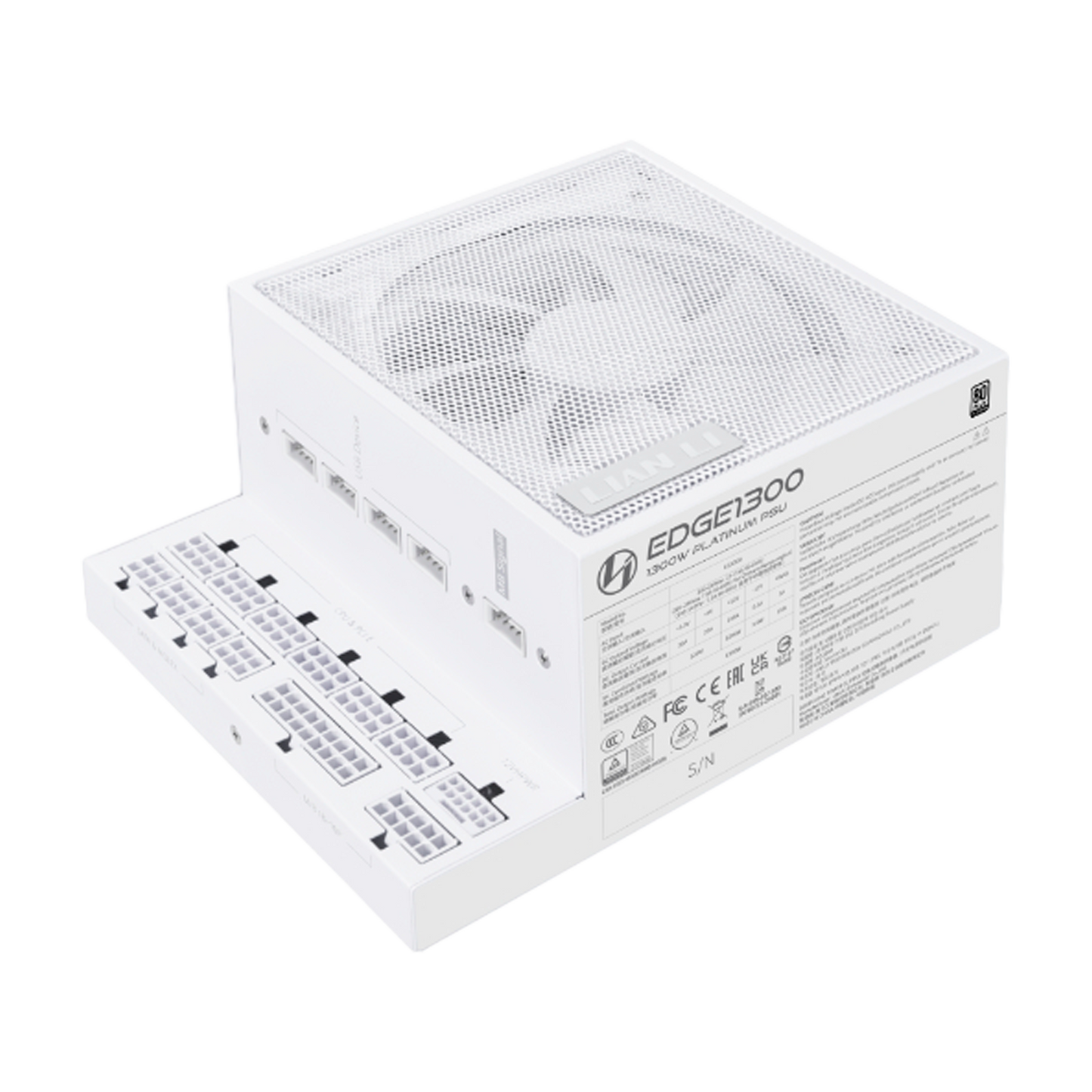 FUENTE CERTIFICADA 1300W LIAN LI EG1300P ATX 3.1 80 PLUS PLATINIUM BLANCA