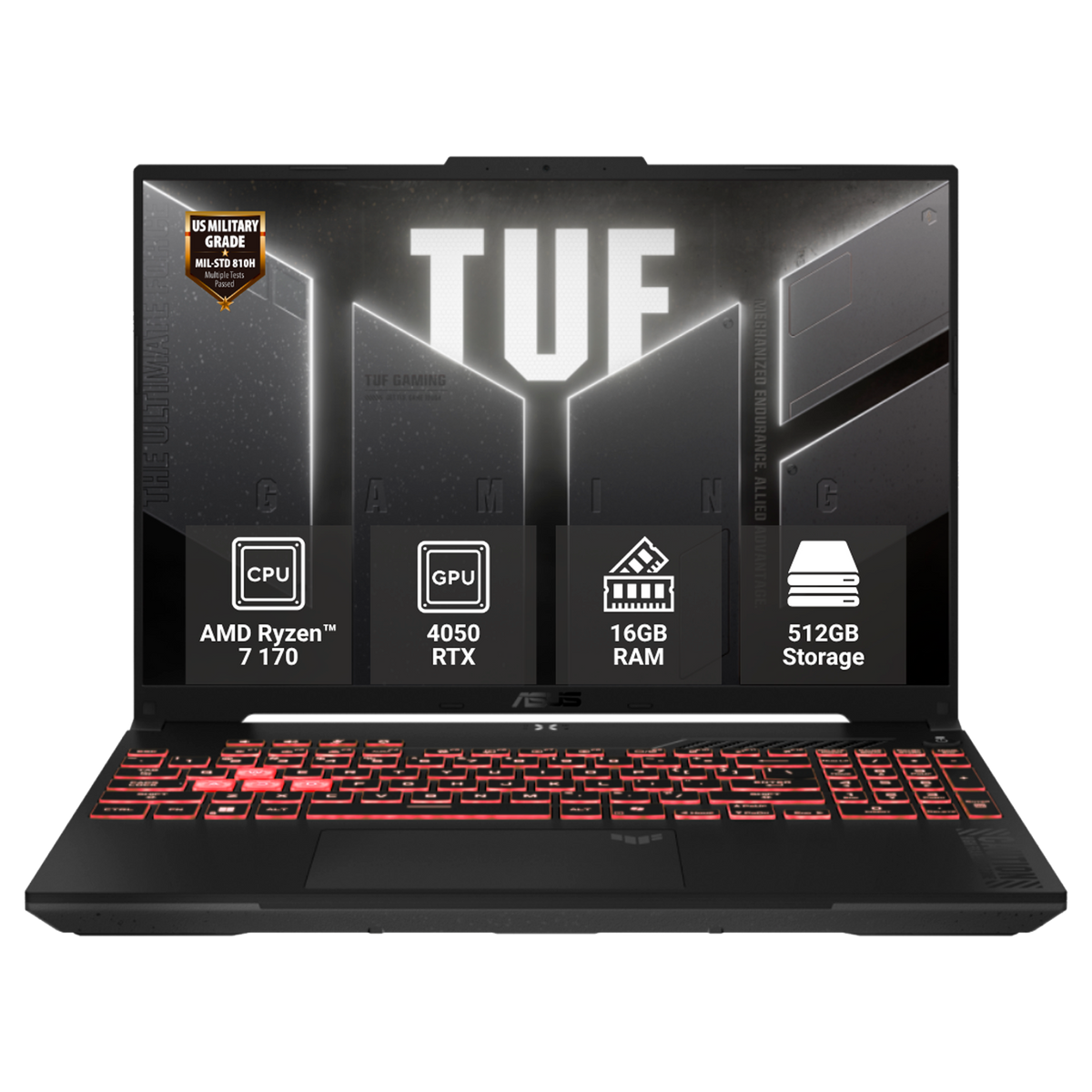 LAPTOP ASUS TUF A16 AMD RYZEN 7 170 16GB 500GB RTX 4050 6GB