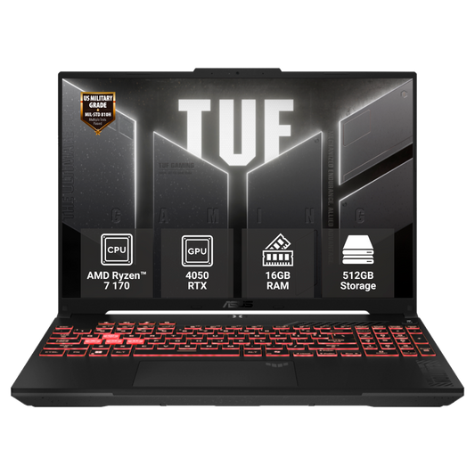 LAPTOP ASUS TUF A16 AMD RYZEN 7 170 16GB 500GB RTX 4050 6GB