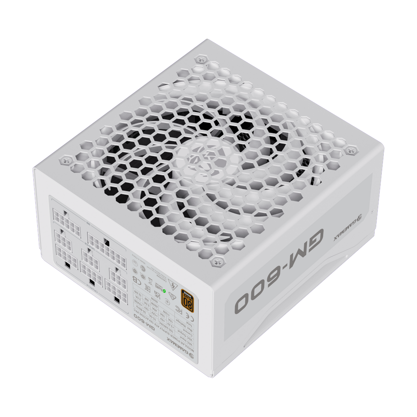 FUENTE CERTIFICADA GAMEMAX 600W GM-600 80+ BRONCE BLANCA