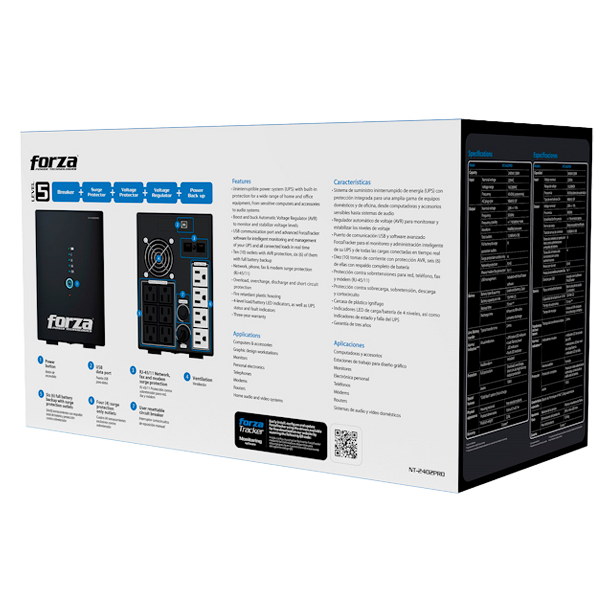 UPS FORZA 2400VA 1200W NT-2402PRO 10 TOMAS