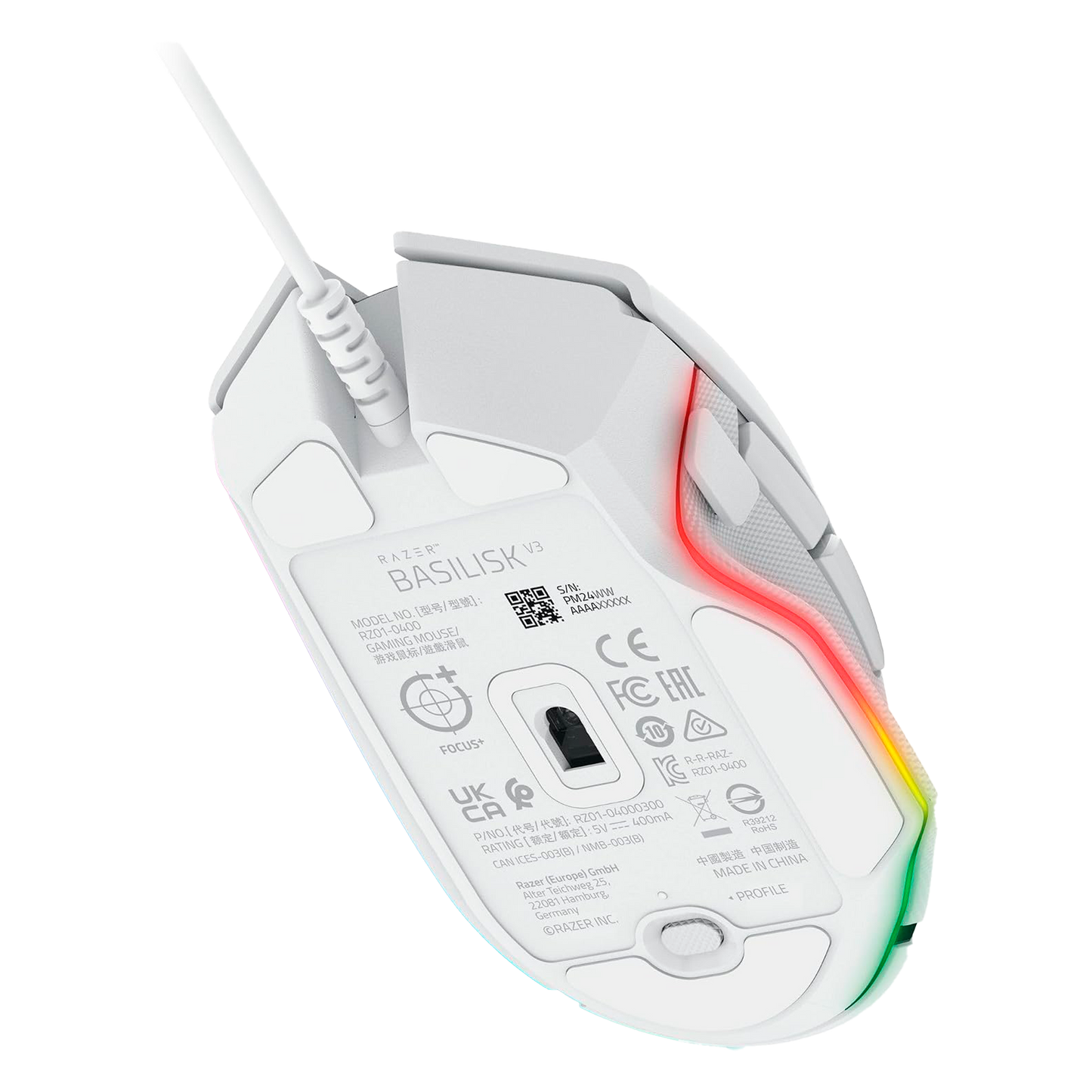 MOUSE RAZER GAMING DEATHADDER ESSENTIAL USB BLANCO