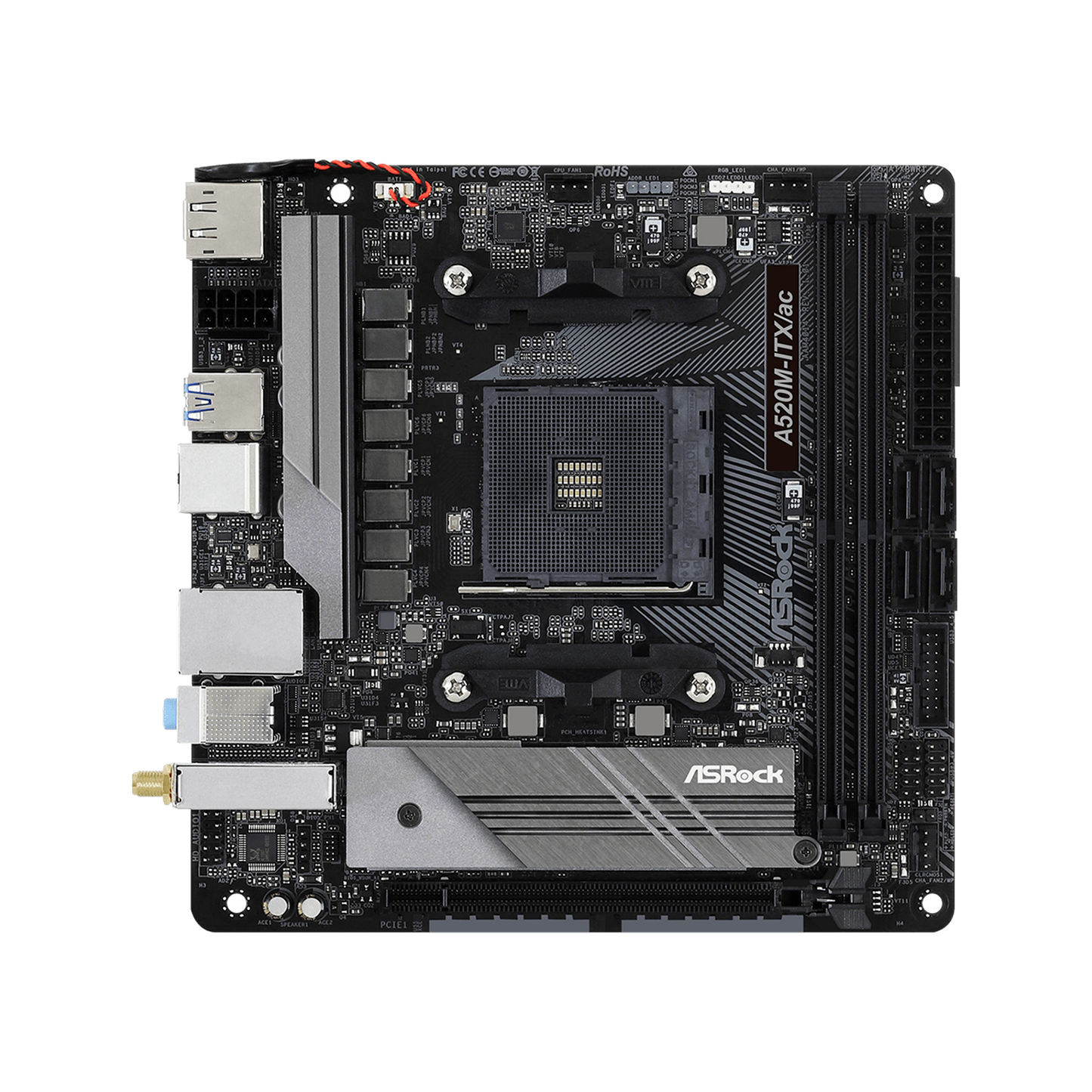 TARJETA MADRE ASROCK A520M ITX/AC WIFI AM4