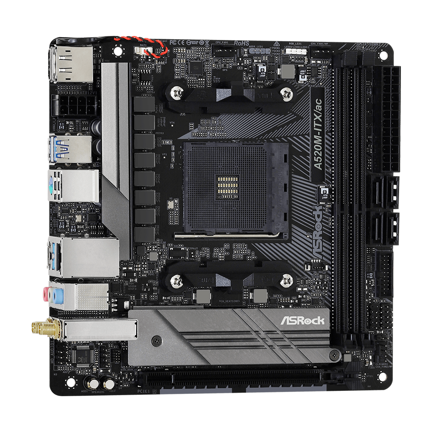 TARJETA MADRE ASROCK A520M ITX/AC WIFI AM4