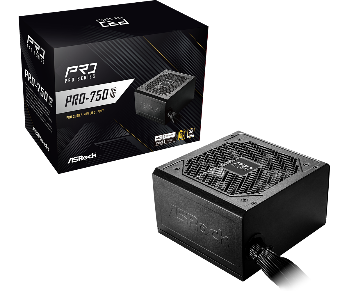 FUENTE DE PODER ASROCK 750W GAMING PRO-750G ATX 3.1 GOLD