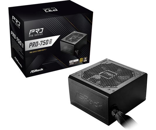 FUENTE DE PODER ASROCK 750W GAMING PRO-750G ATX 3.1 GOLD