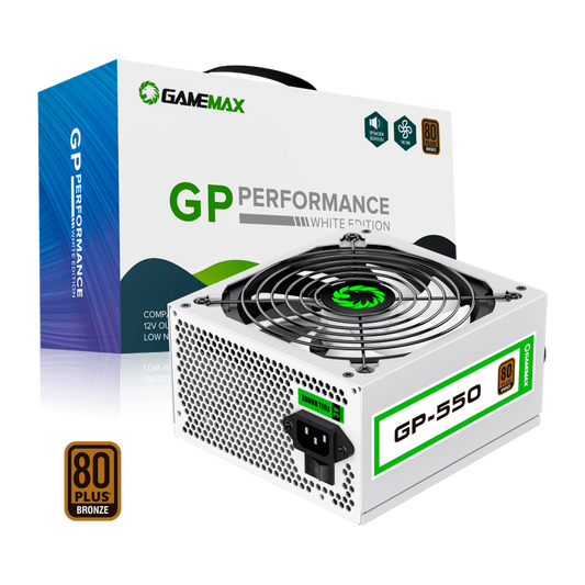 FUENTE CERTIFICADA GAMEMAX 550W GP-550 80+ BRONCE BLANCA