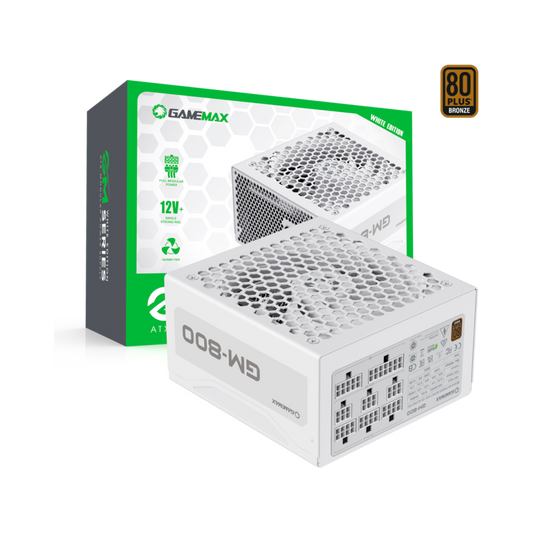 FUENTE CERTIFICADA GAMEMAX 800W GM 800 80+ BRONCE BLANCA